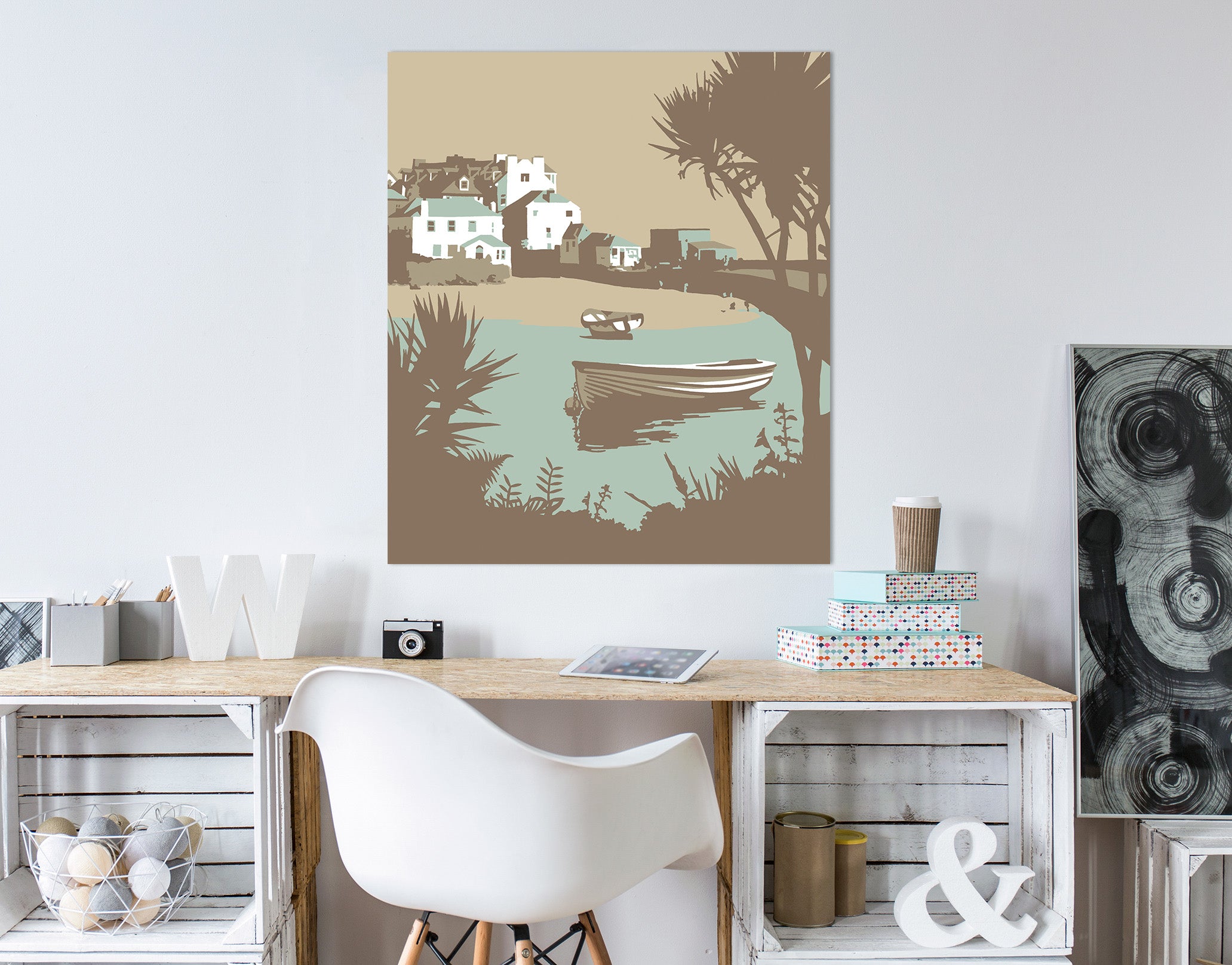 3D River Boat 067 Steve Read Wall Sticker