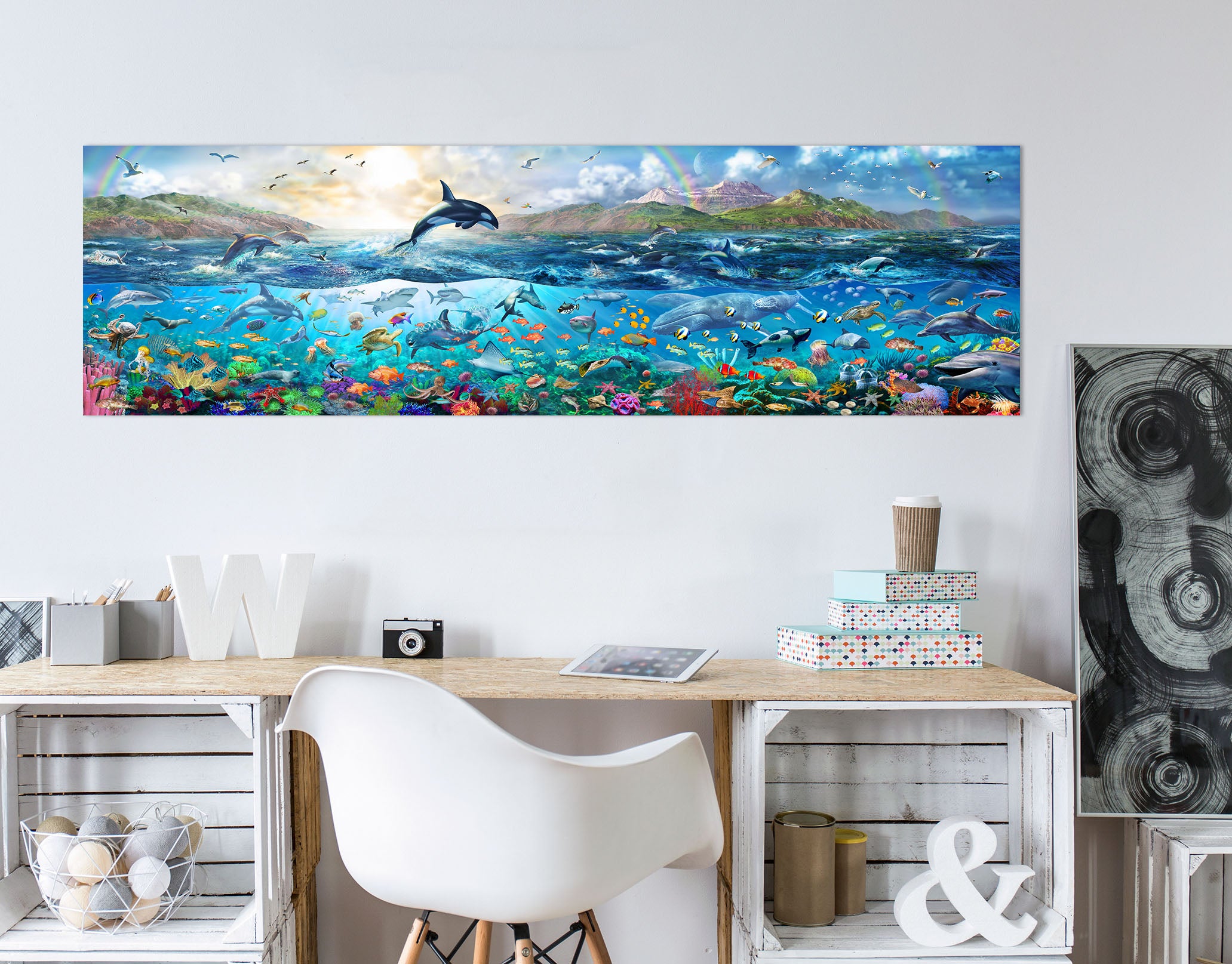 3D Dolphin Jumping 011 Adrian Chesterman Wall Sticker
