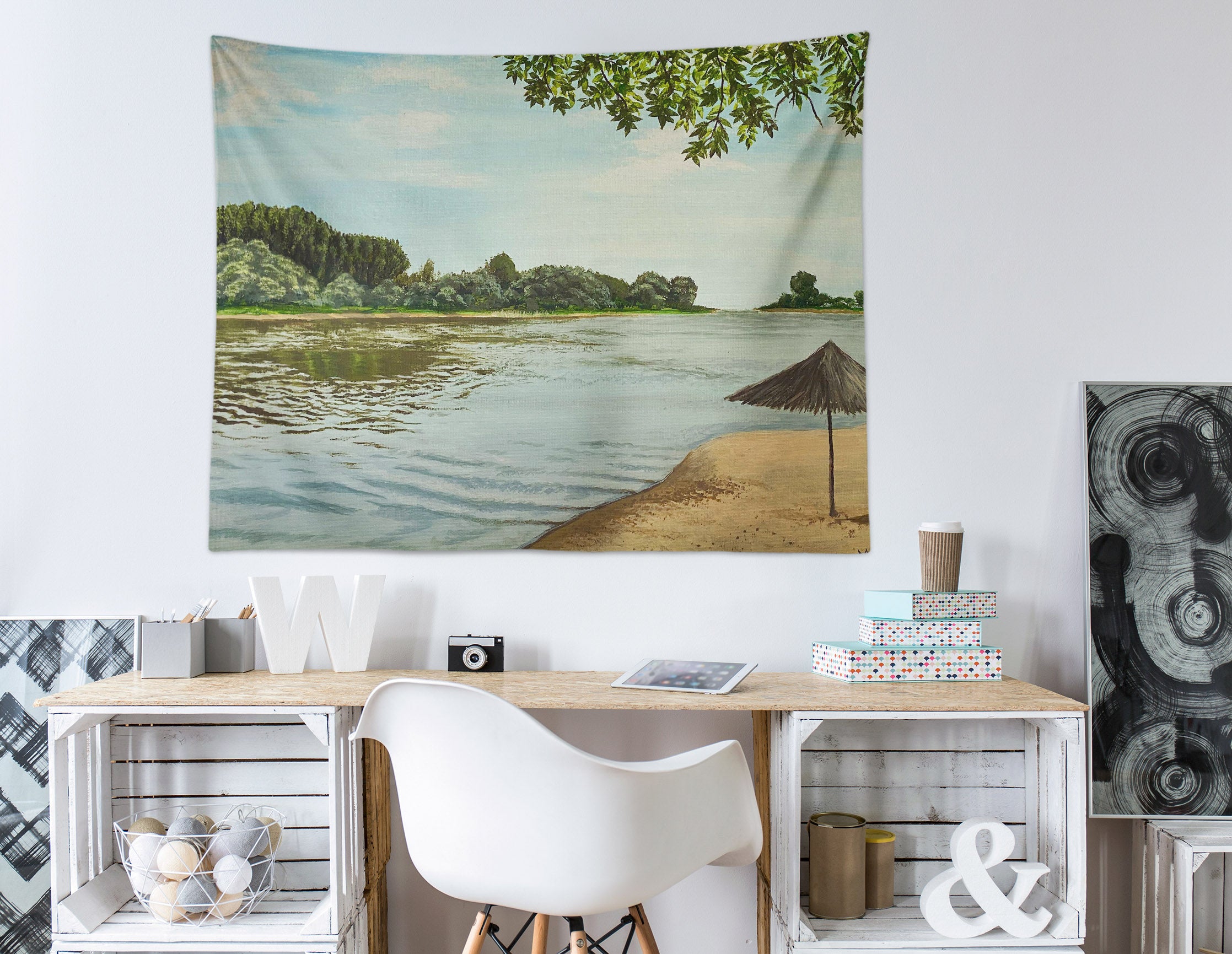3D Seaside River 865 Marina Zotova Tapestry Hanging Cloth Hang