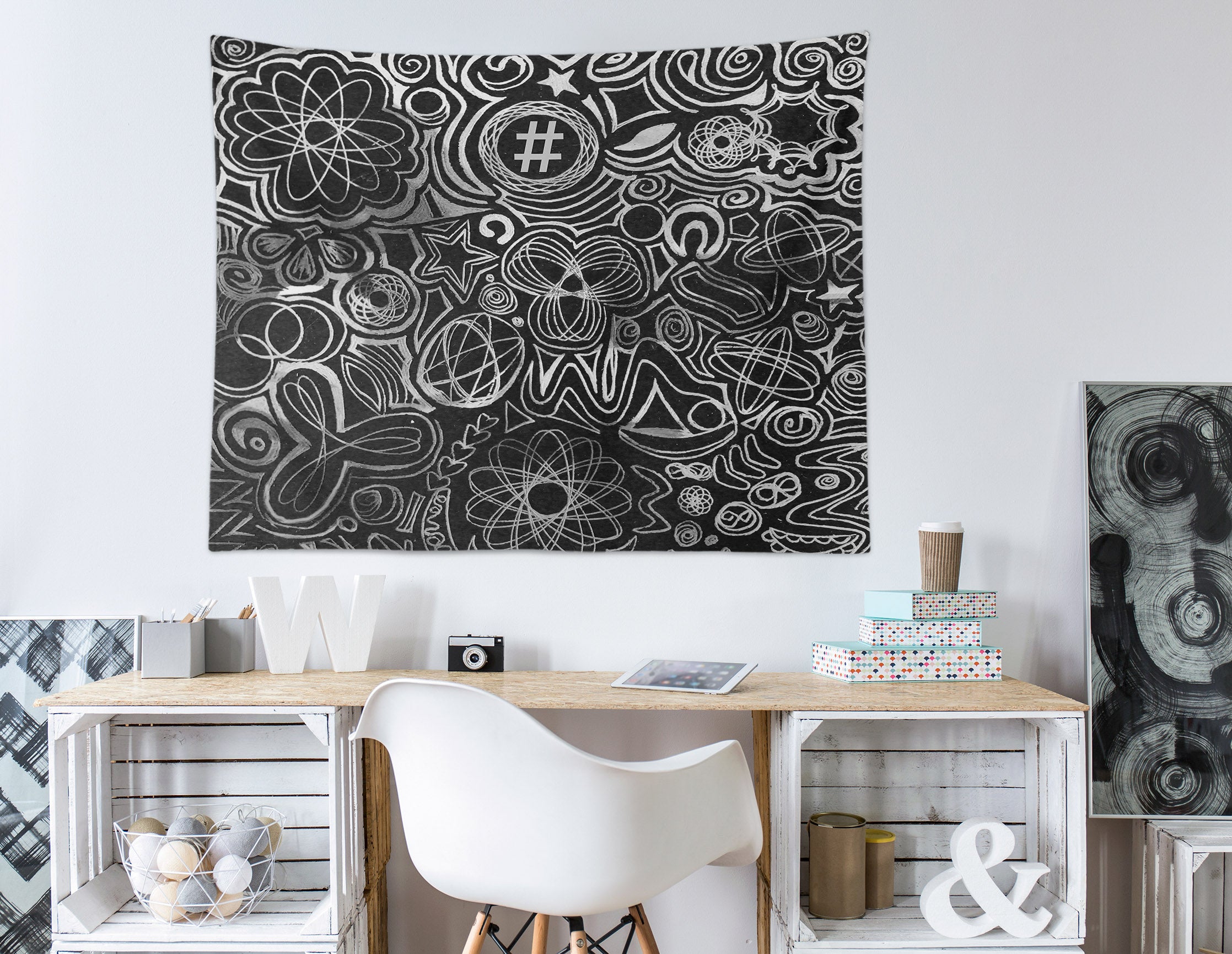 3D Sketch Doodle 934 Shandra Smith Tapestry Hanging Cloth Hang