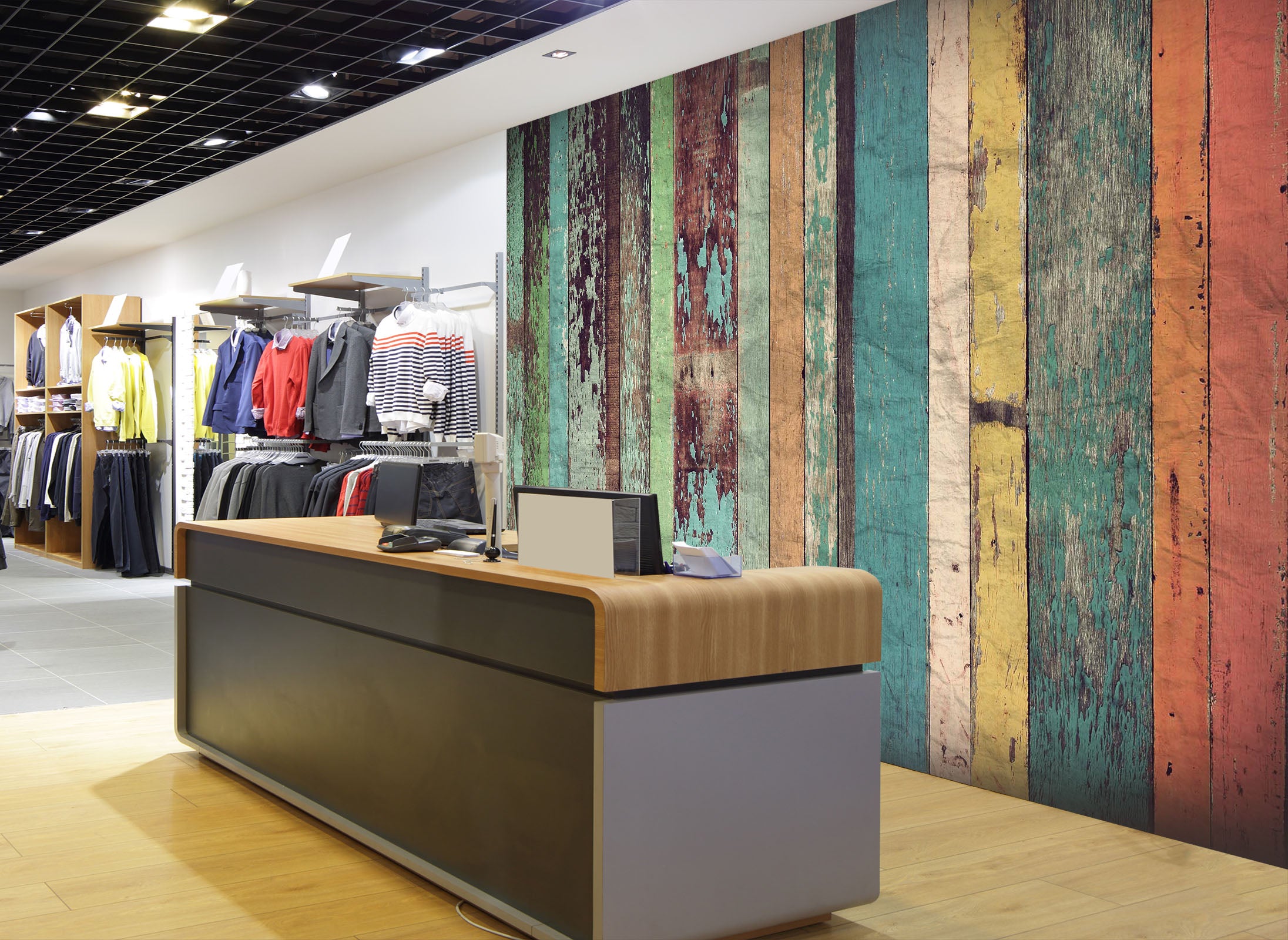 3D Green Wooden Board 116 Wall Murals