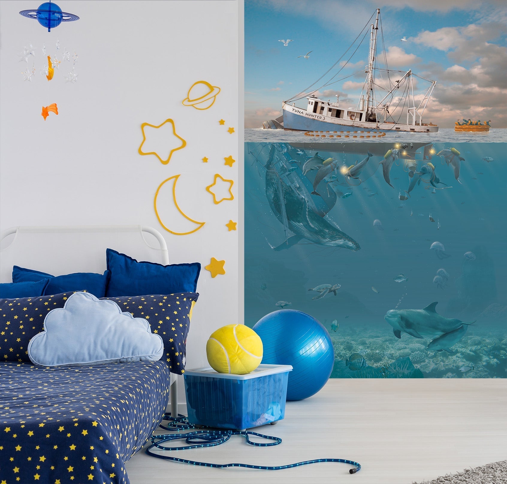 3D Deepwater Dolphins 1540 Wall Murals Exclusive Designer Vincent Wallpaper AJ Wallpaper 