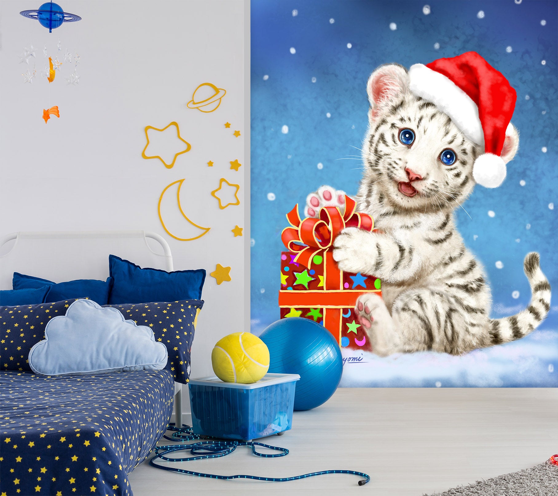 3D Christmas Gift Lion 5504 Kayomi Harai Wall Mural Wall Murals