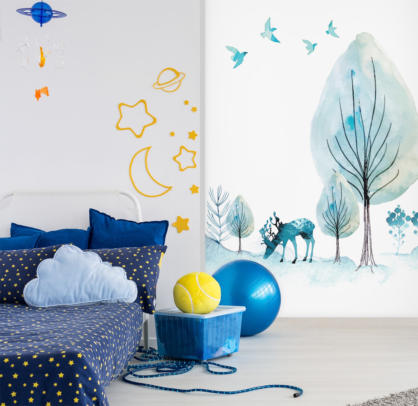 3D Blue Fir Tree 045 Wall Murals