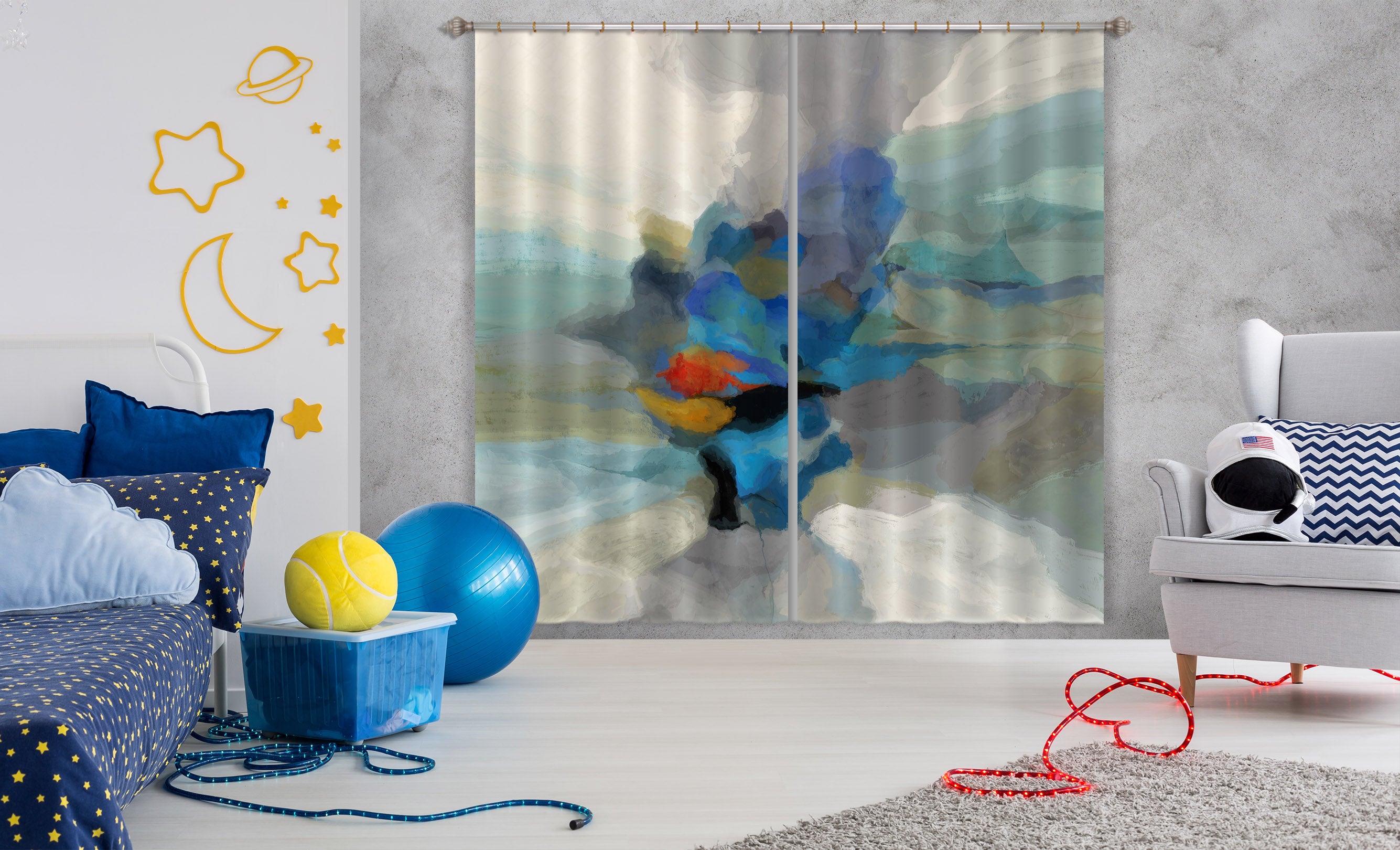 3D Color Ink 044 Michael Tienhaara Curtain Curtains Drapes