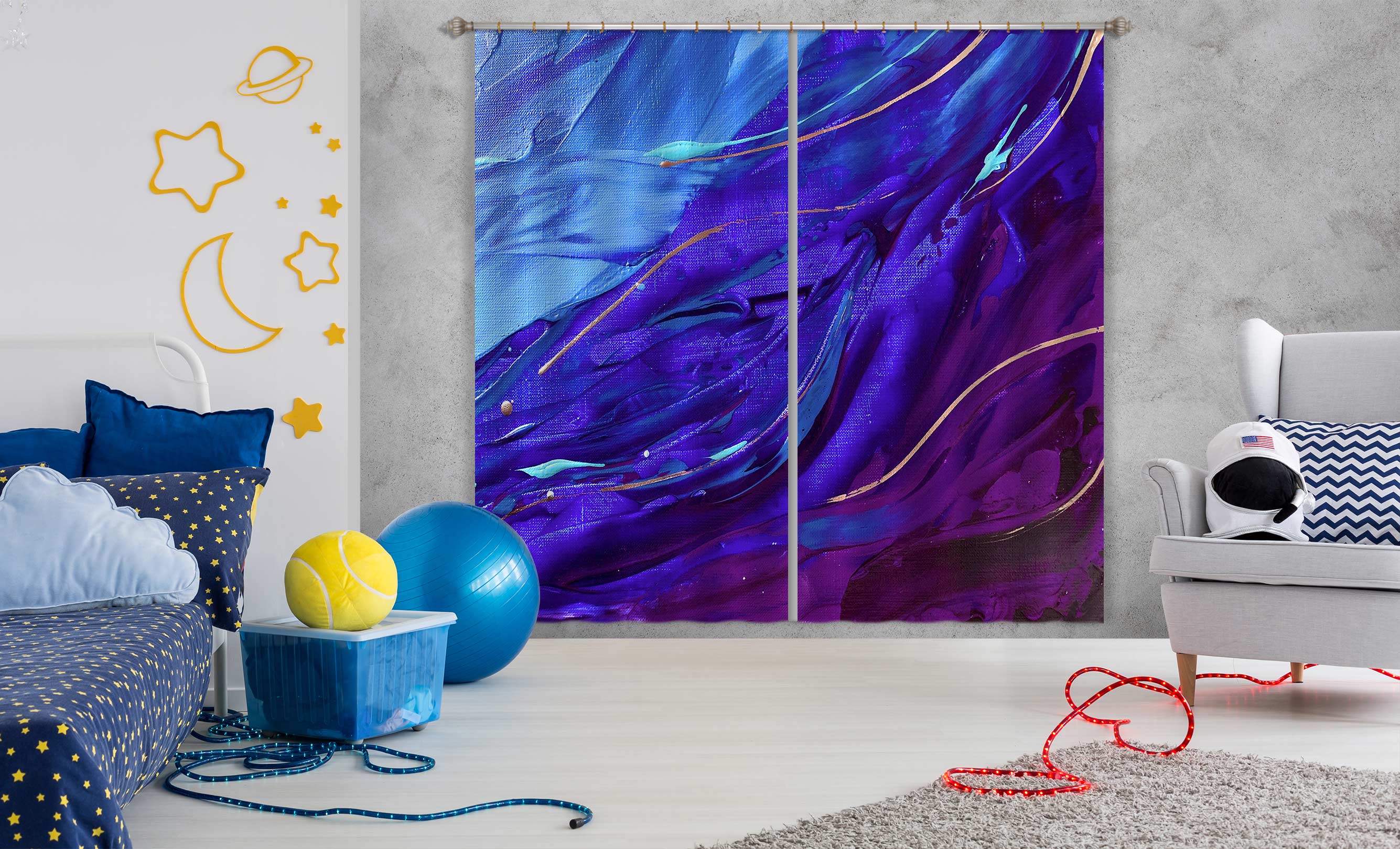 3D Purple Painting 326 Skromova Marina Curtain Curtains Drapes