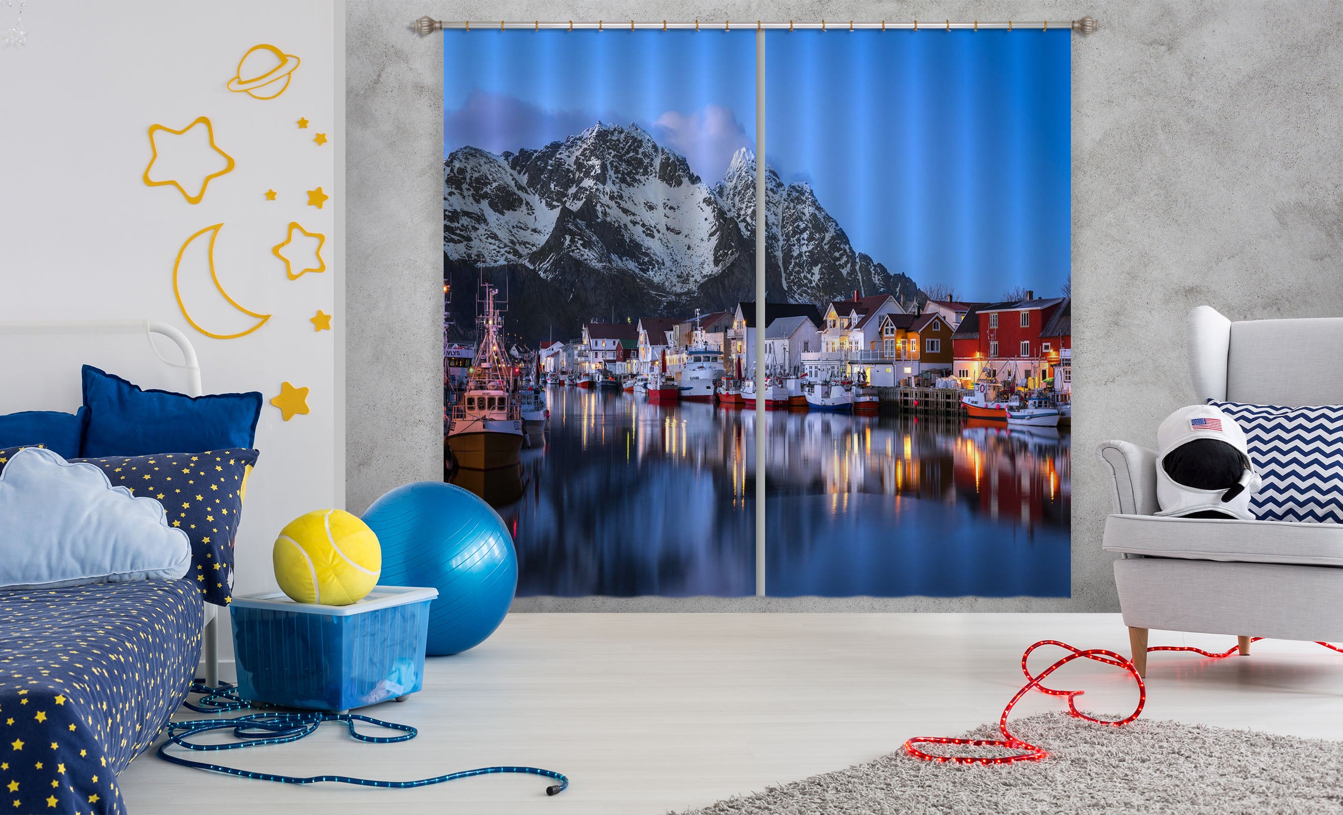 3D Night City 144 Marco Carmassi Curtain Curtains Drapes