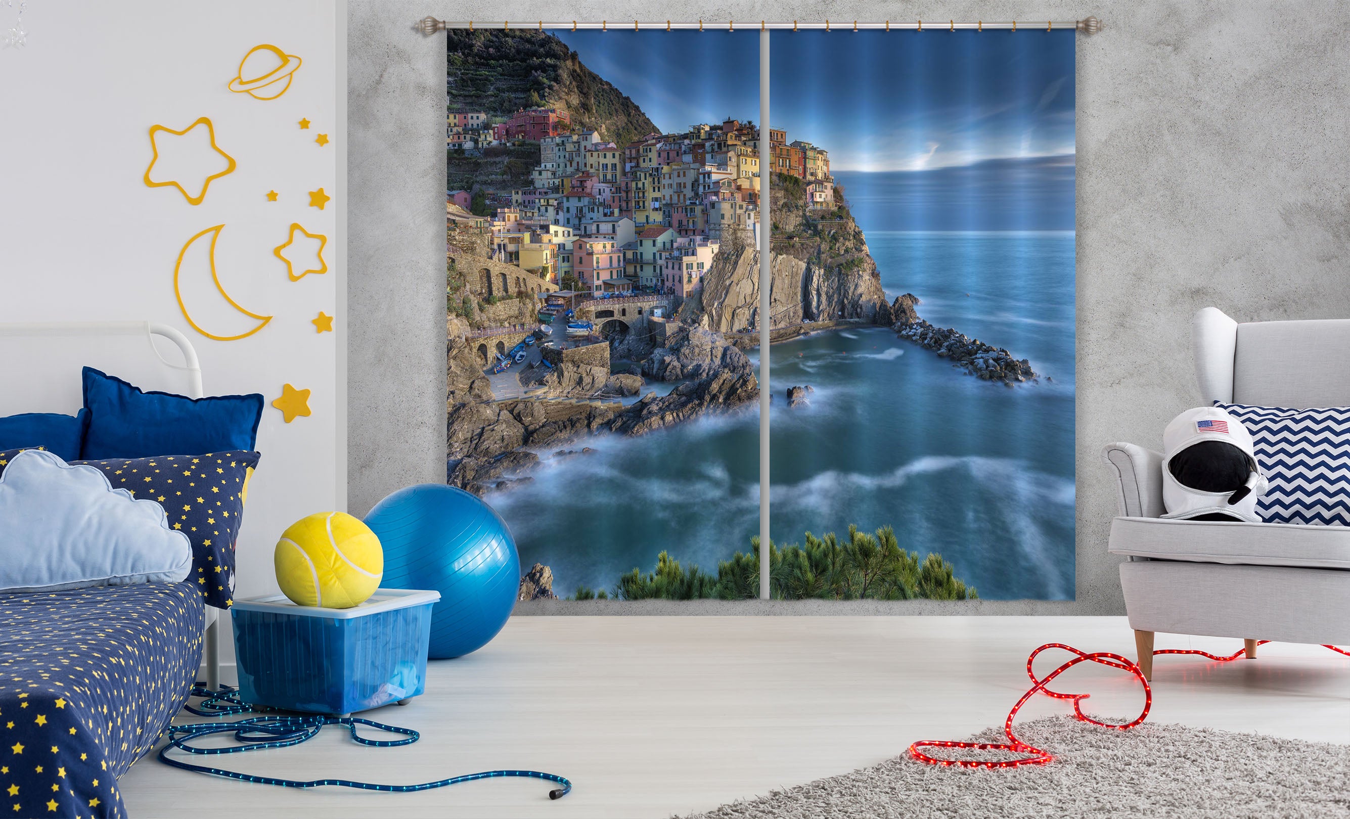 3D River Stones 174 Marco Carmassi Curtain Curtains Drapes