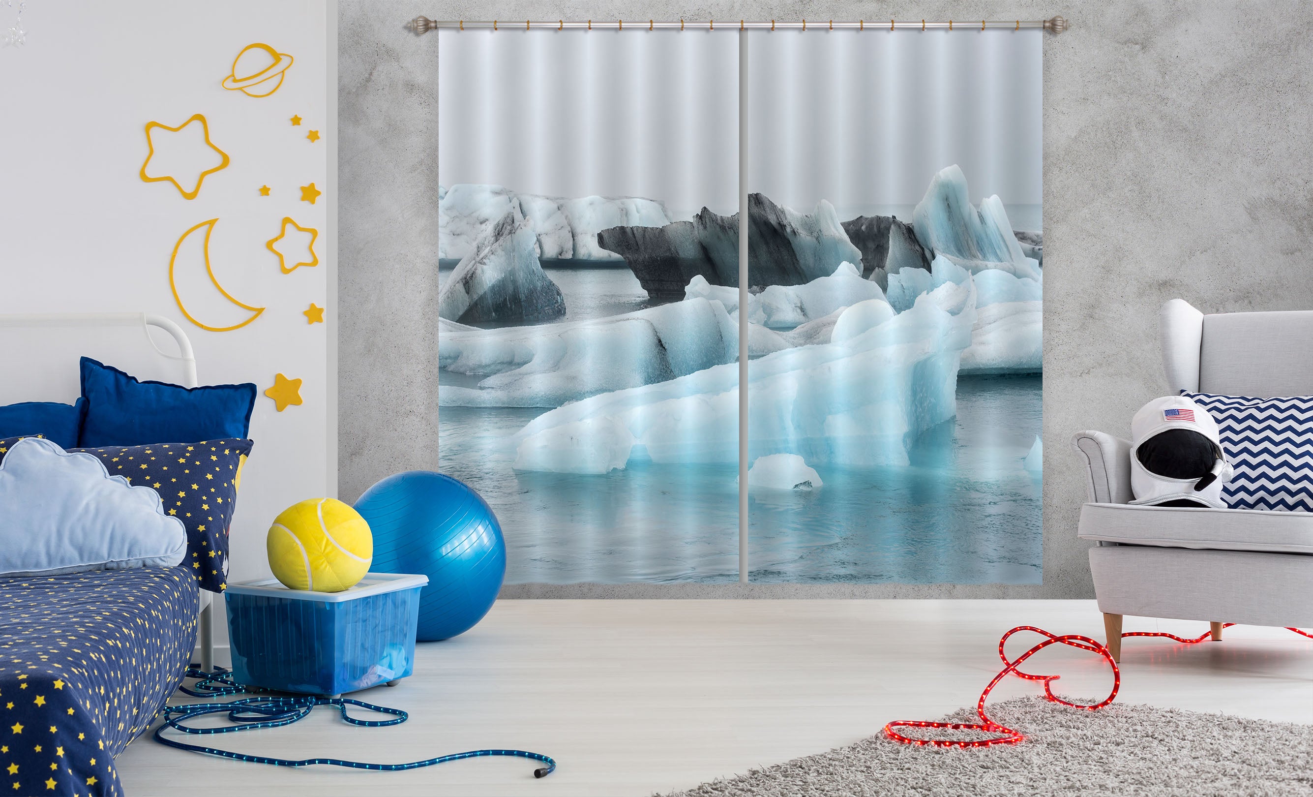 3D Ice Sea 118 Marco Carmassi Curtain Curtains Drapes