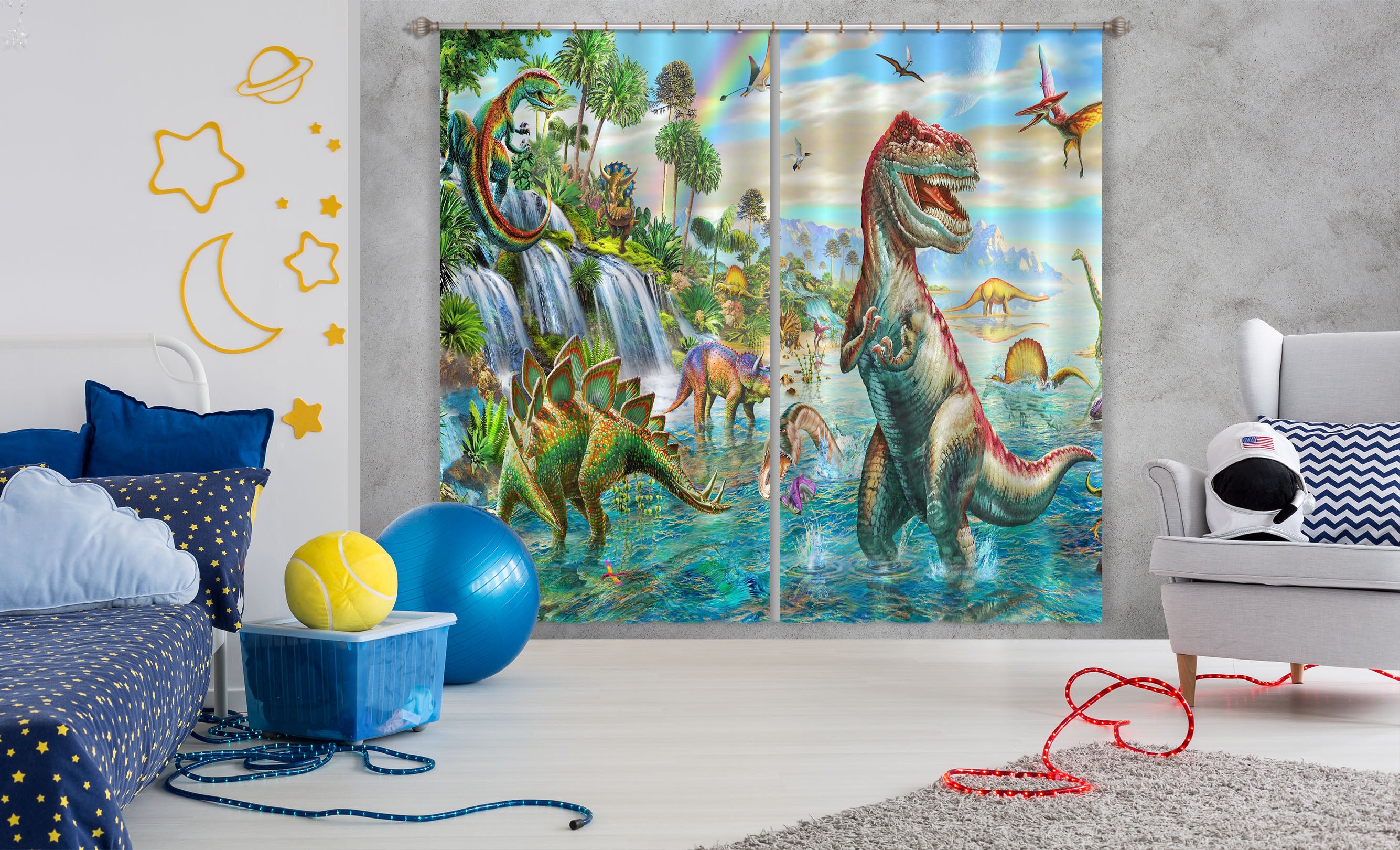 3D Giant Dinosaur 058 Adrian Chesterman Curtain Curtains Drapes