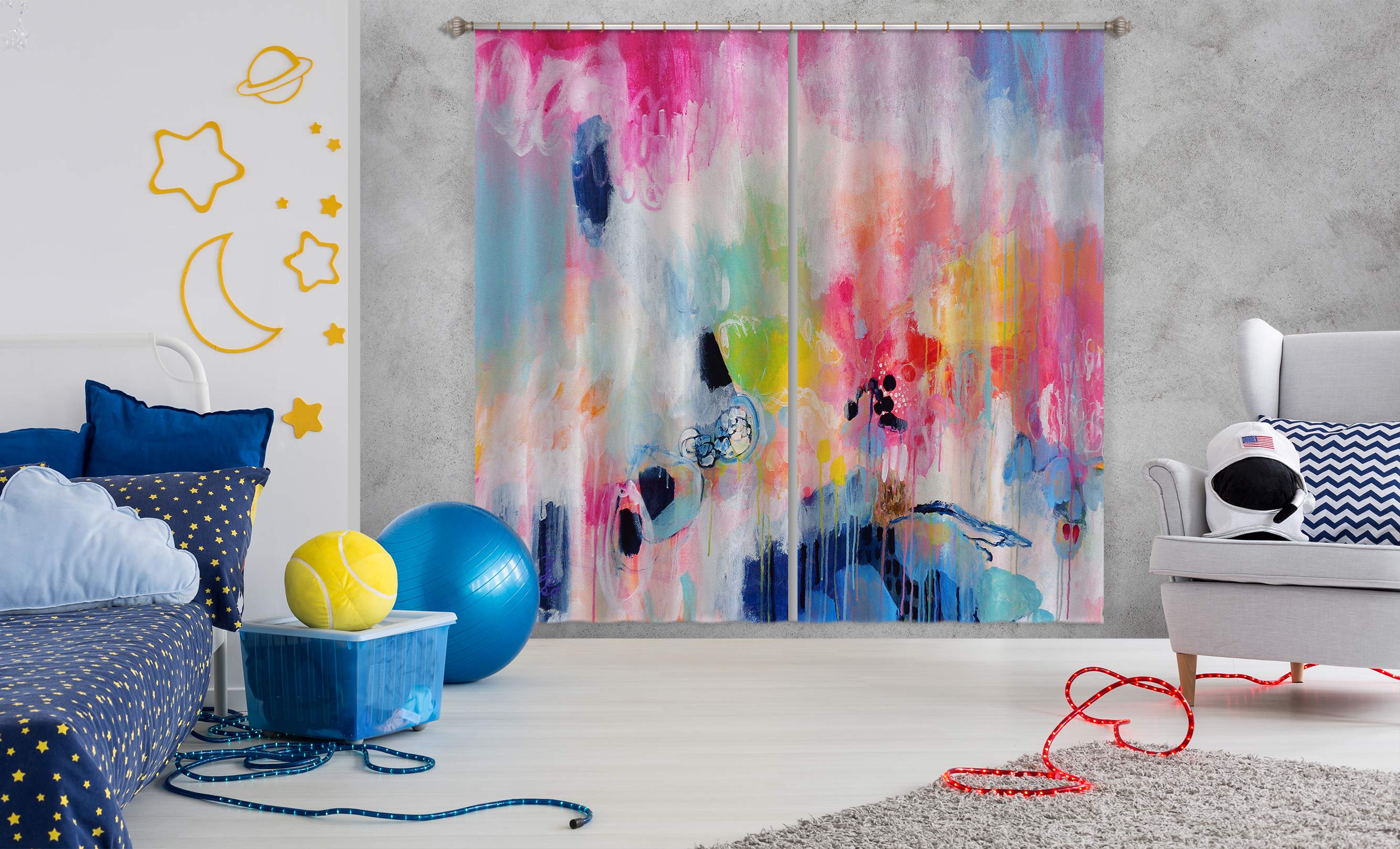 3D Color Painting 2402 Misako Chida Curtain Curtains Drapes