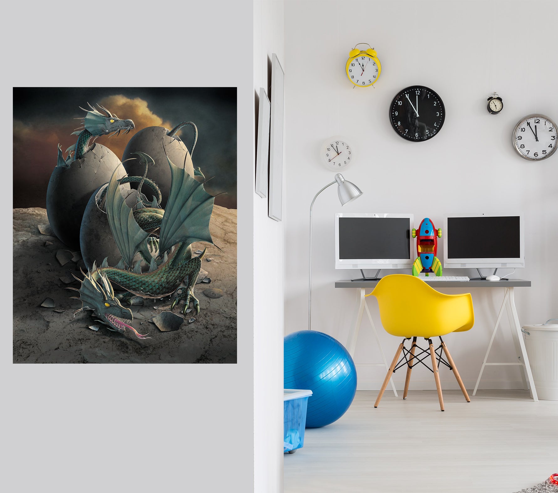 3D Dragon Offspring 033 Vincent Hie Wall Sticker