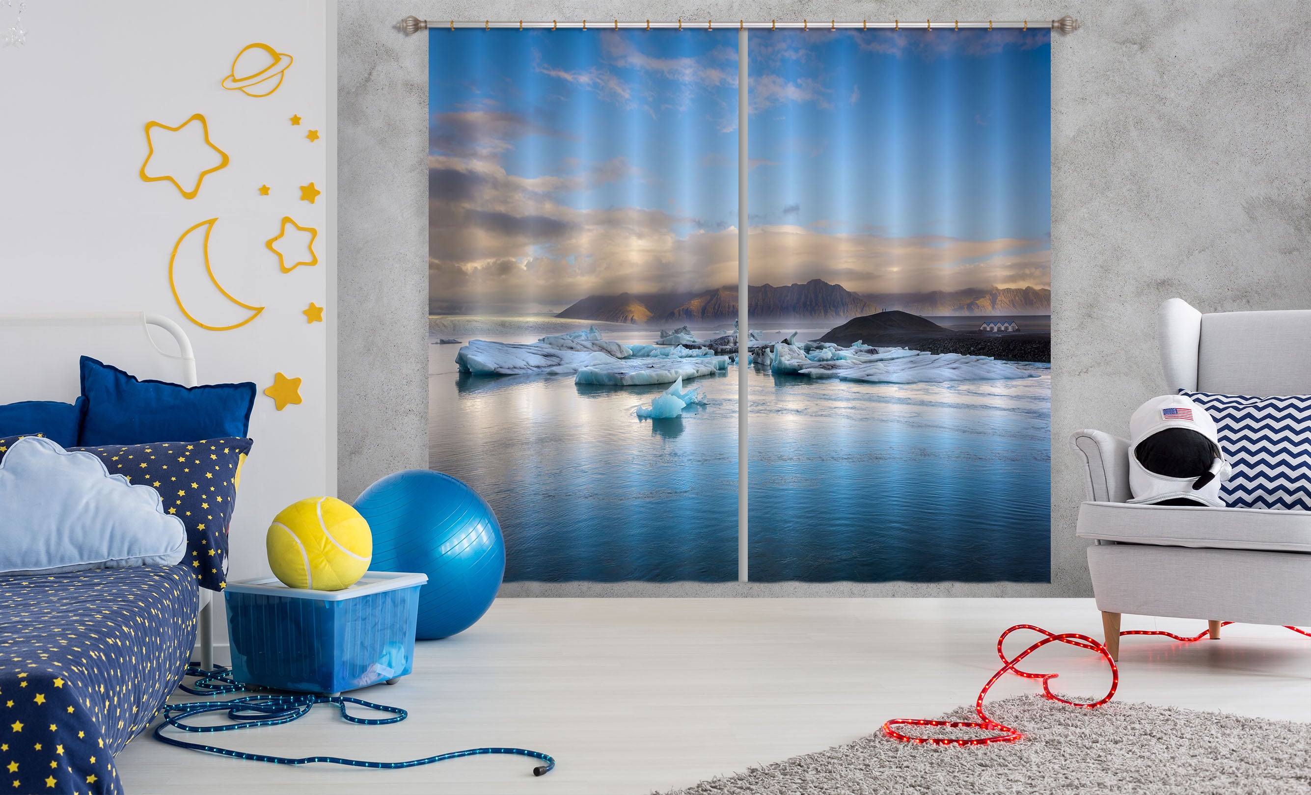 3D Blue Lake 134 Marco Carmassi Curtain Curtains Drapes