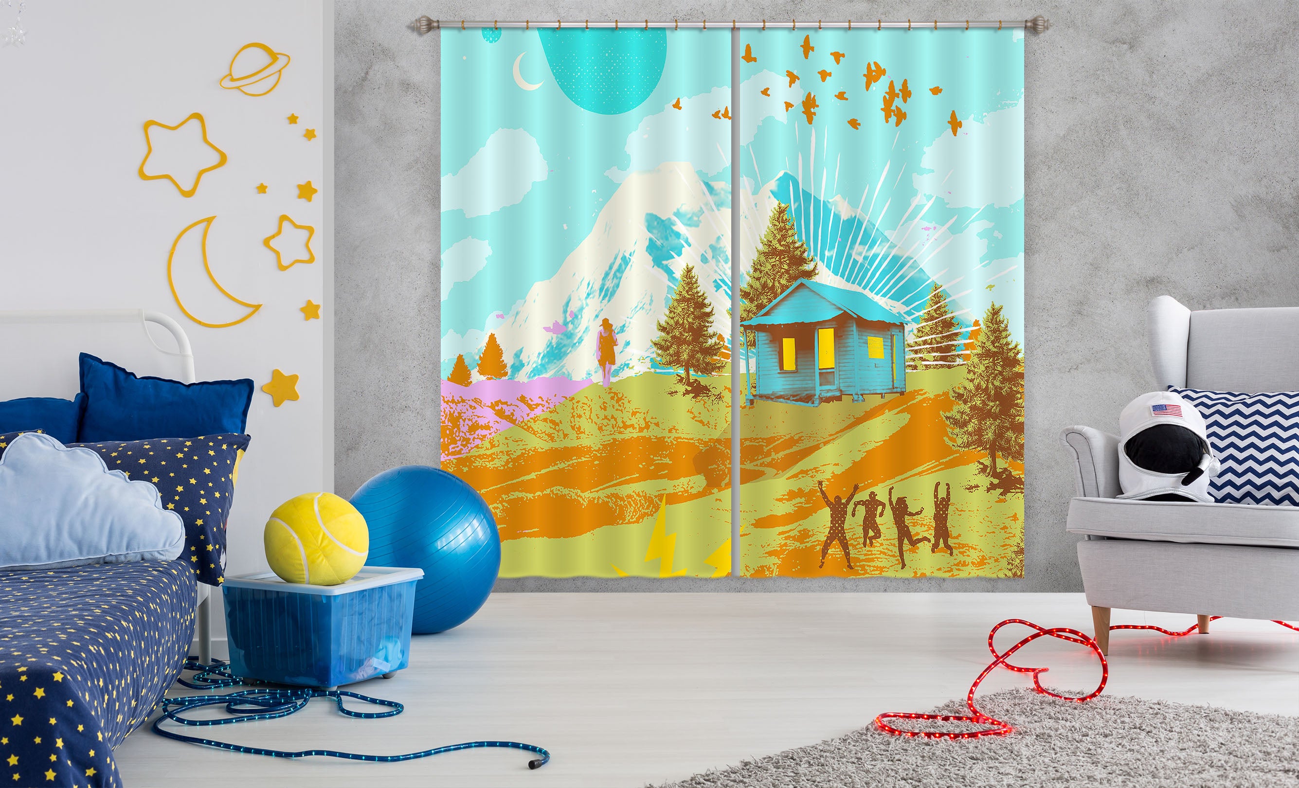 3D Snow Mountain 037 Showdeer Curtain Curtains Drapes