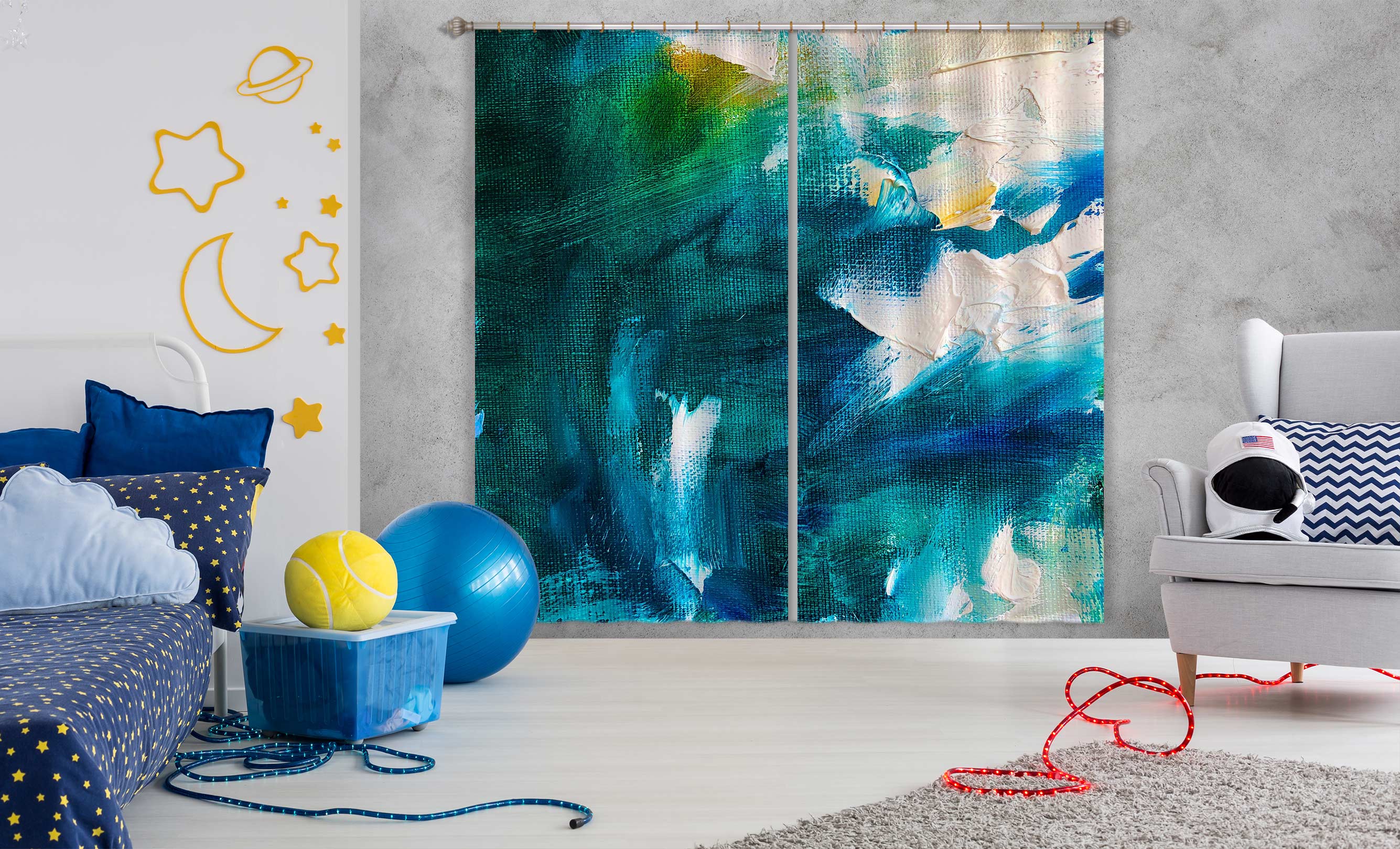 3D Color Pigment 376 Skromova Marina Curtain Curtains Drapes