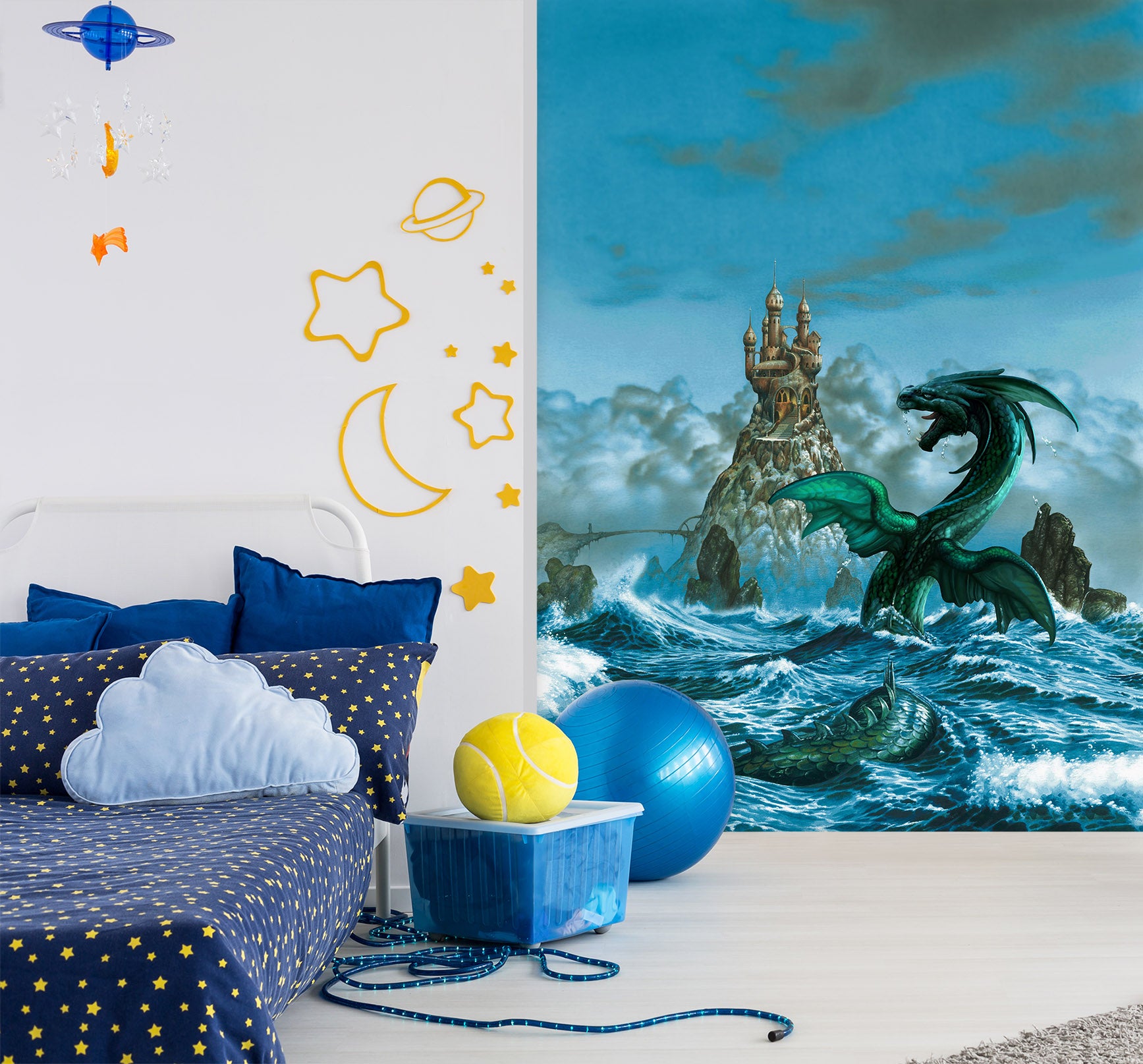 3D Tower Sea Dragon 7091 Ciruelo Wall Mural Wall Murals
