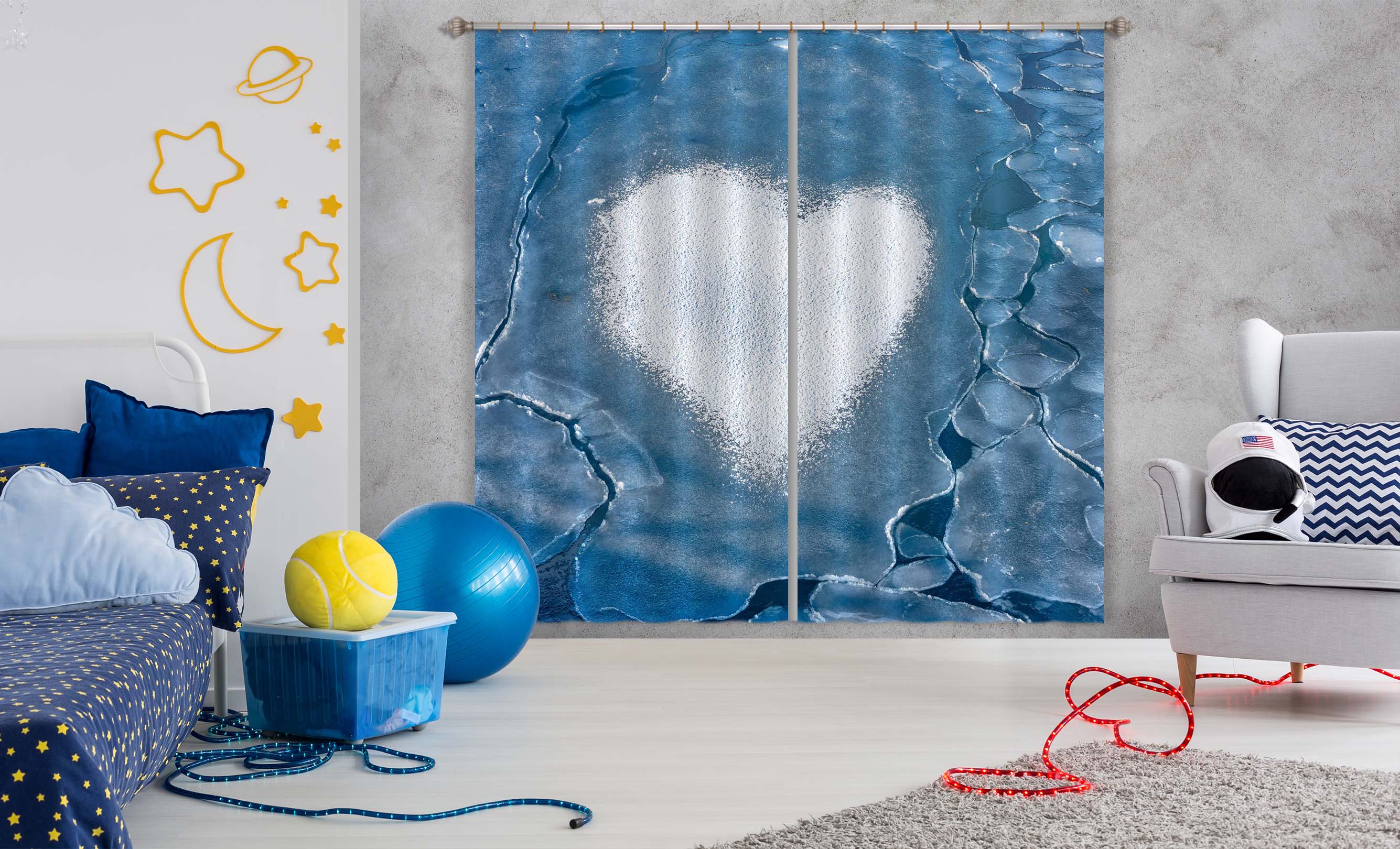 3D Heart Shaped 130 Marco Carmassi Curtain Curtains Drapes