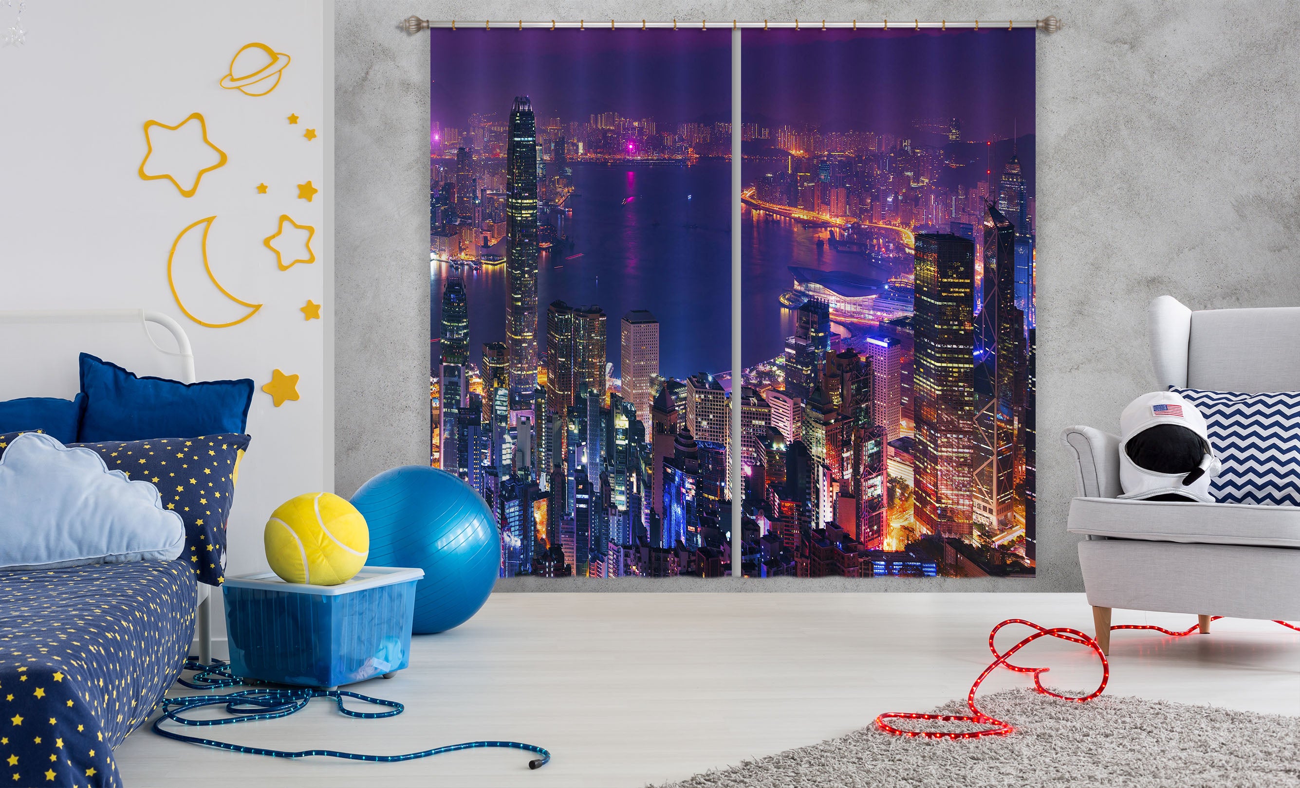 3D City Lights 180 Marco Carmassi Curtain Curtains Drapes