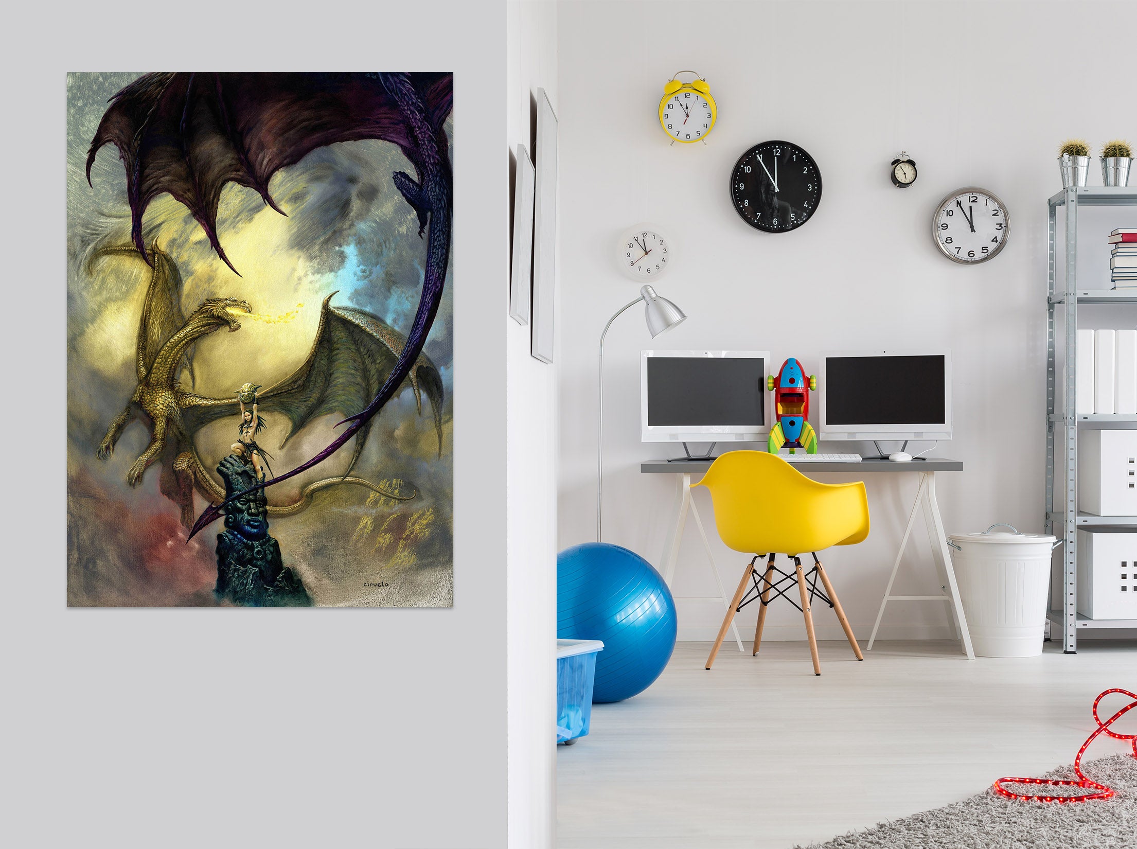 3D Tower Dragon Egg 8139 Ciruelo Wall Sticker