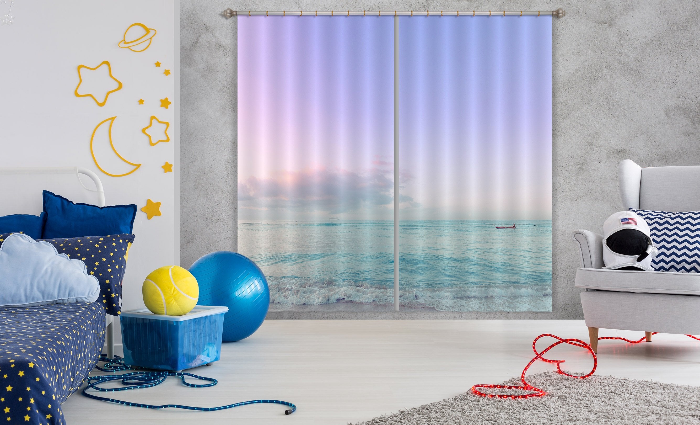 3D Beautiful Sky 053 Noirblanc777 Curtain Curtains Drapes Wallpaper AJ Wallpaper 