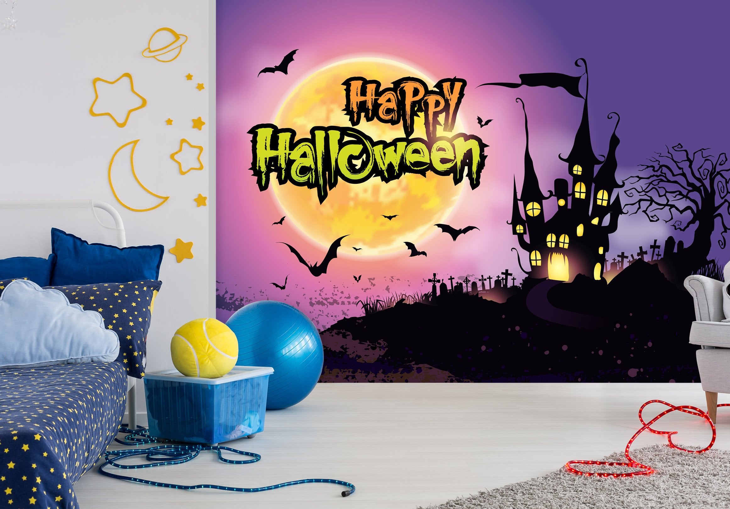 3D Bat Castle 1002 Halloween Wall Murals Wallpaper AJ Wallpaper 2 