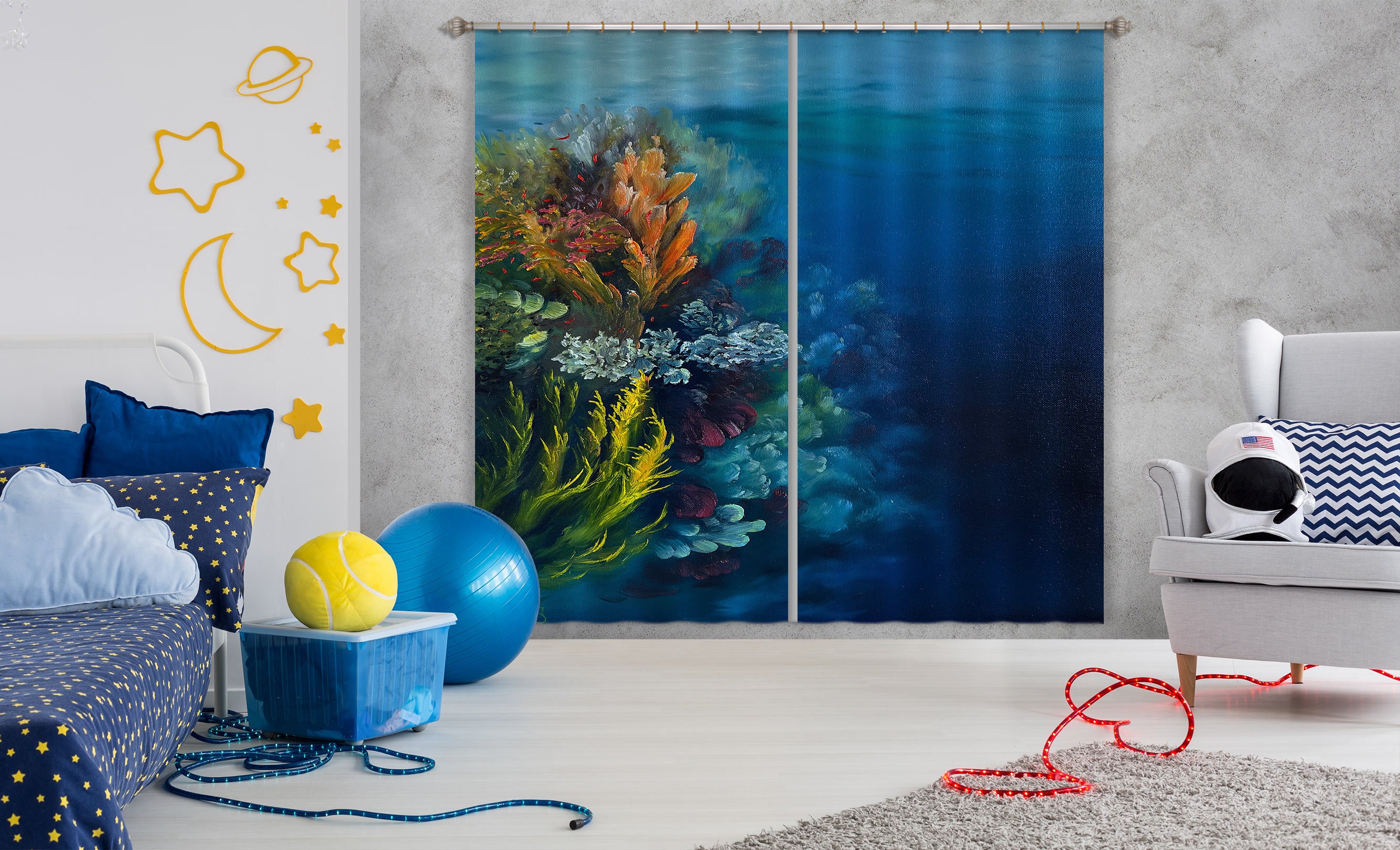 3D Ocean Coral 9757 Marina Zotova Curtain Curtains Drapes