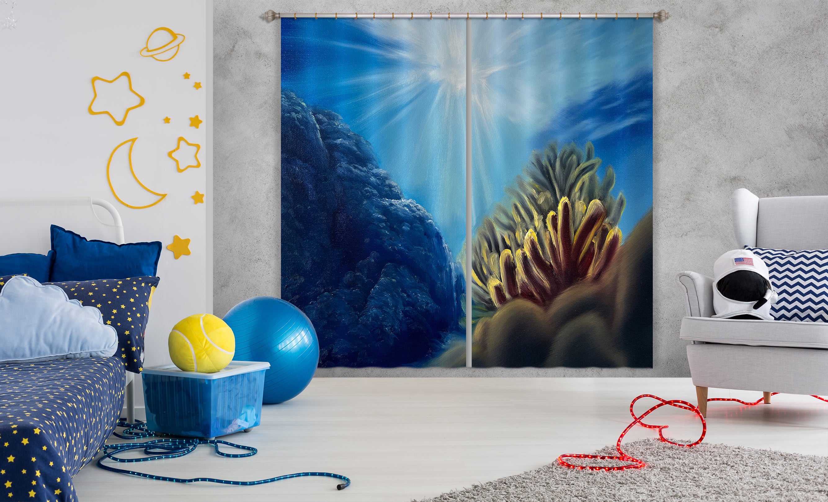 3D Sea Stony Coral 9778 Marina Zotova Curtain Curtains Drapes