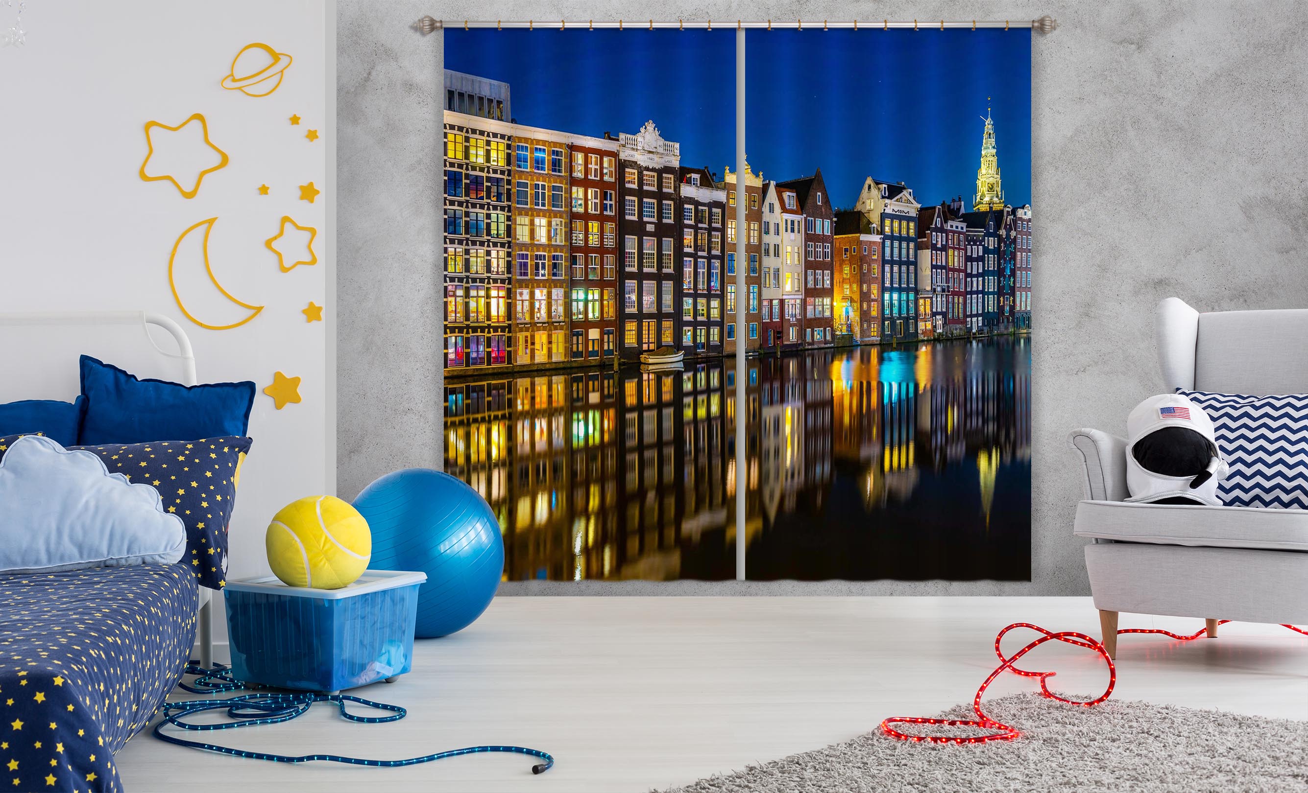 3D Night City 042 Marco Carmassi Curtain Curtains Drapes