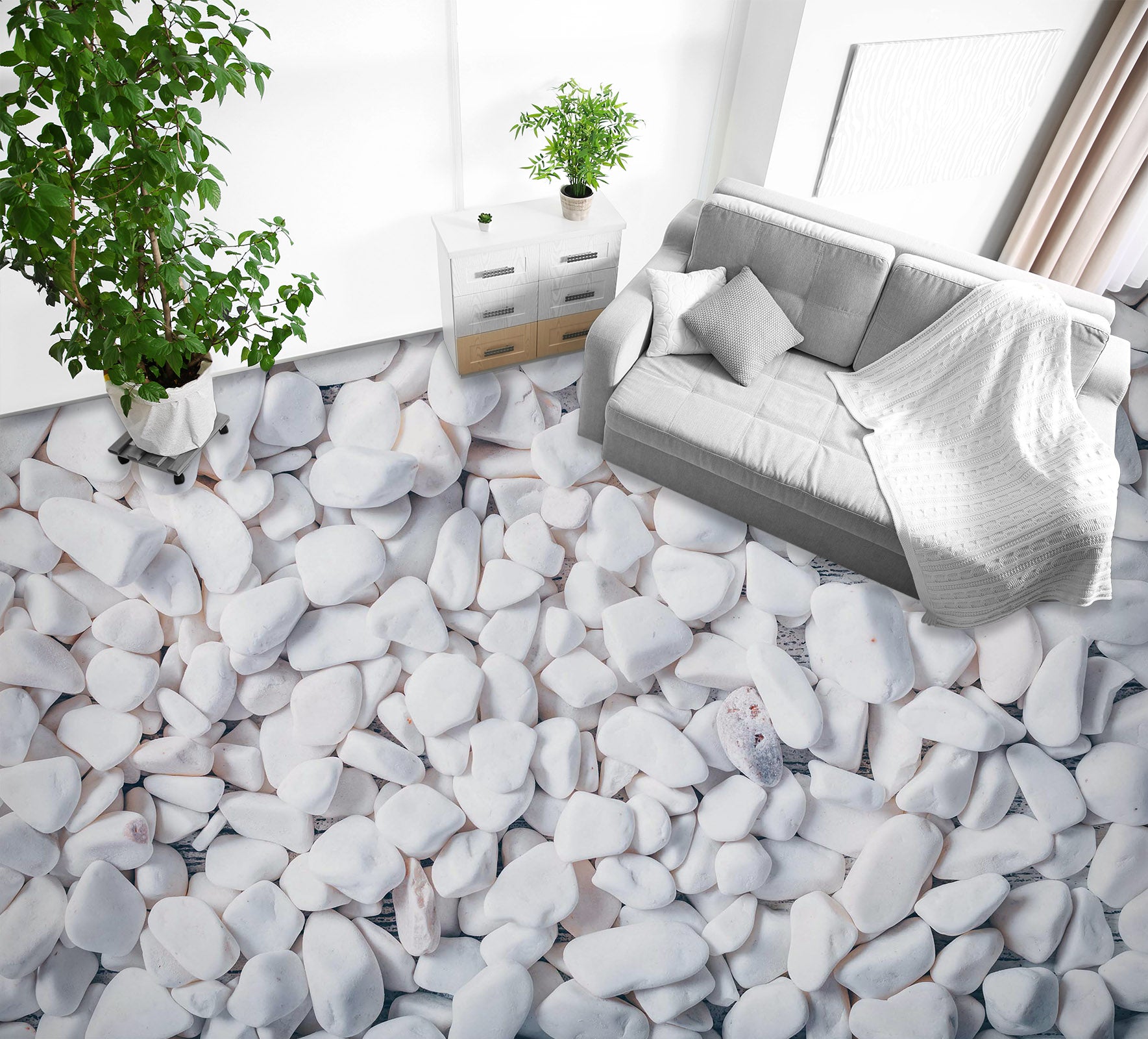 3D Hard White Stones 996 Floor Mural  Wallpaper Murals Self-Adhesive Removable Print Epoxy