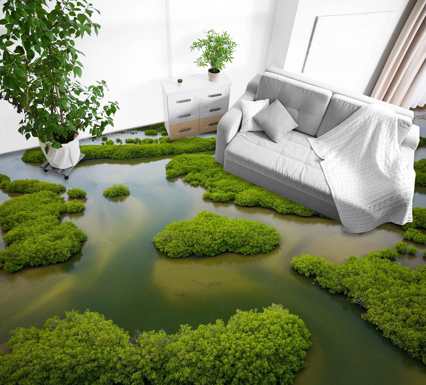 3D Distribution Of Green Plants 765 Floor Mural  Wallpaper Murals Rug & Mat Print Epoxy waterproof bath floor