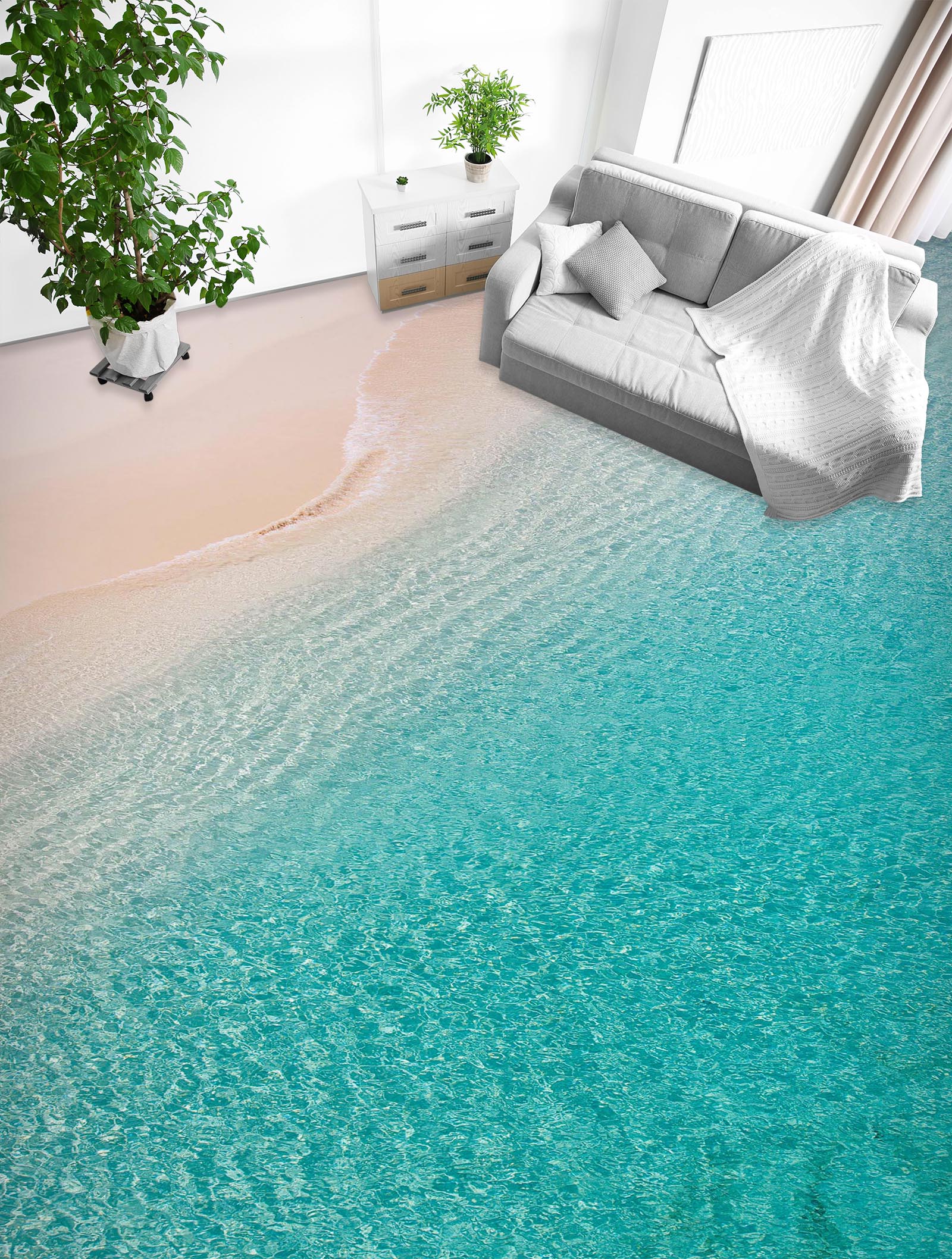 3D Elegant Beach 397 Floor Mural  Wallpaper Murals Rug & Mat Print Epoxy waterproof bath floor