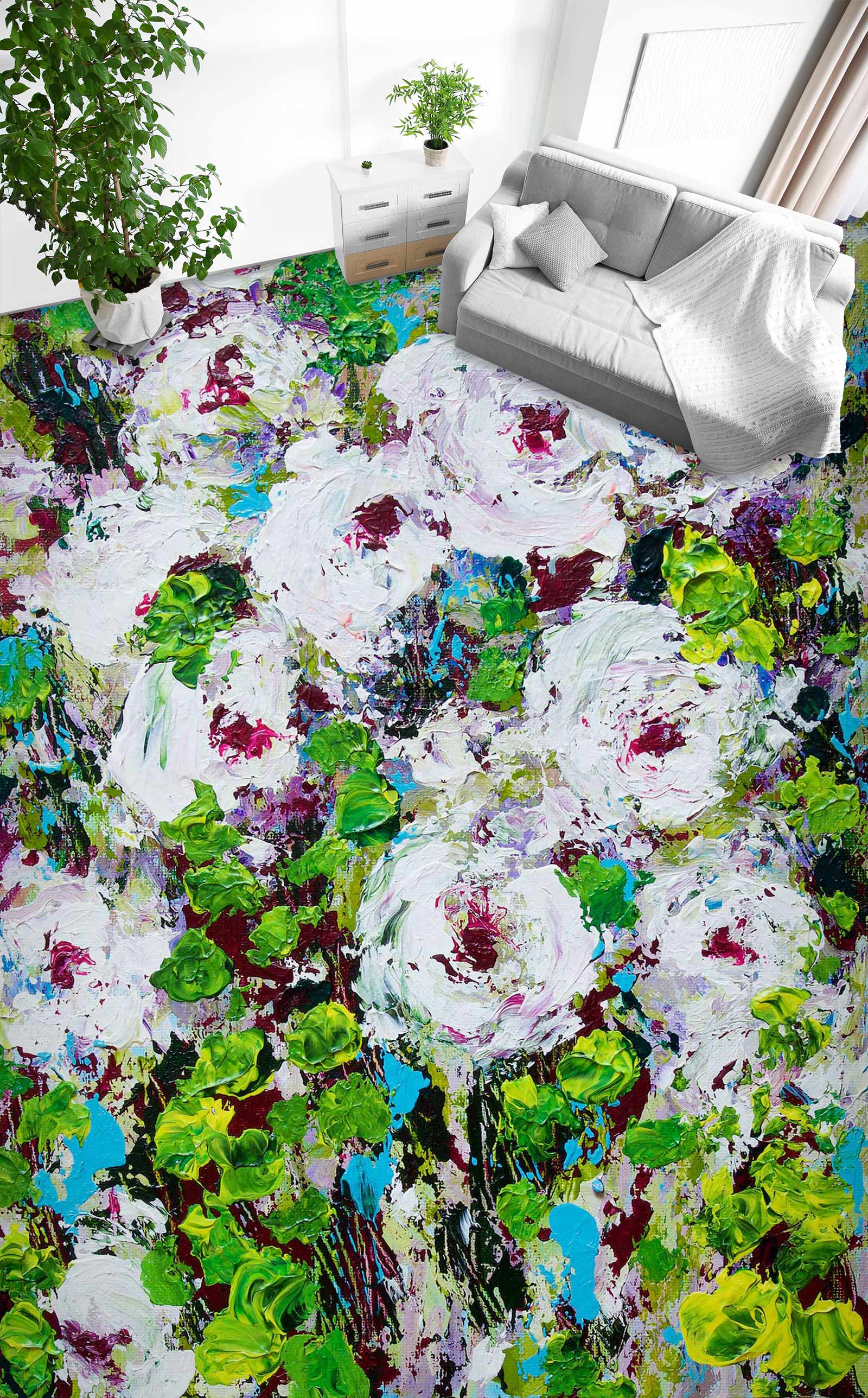 3D Oil Painting Garden Flowers 96109 Allan P. Friedlander Floor Mural  Wallpaper Murals Self-Adhesive Removable Print Epoxy