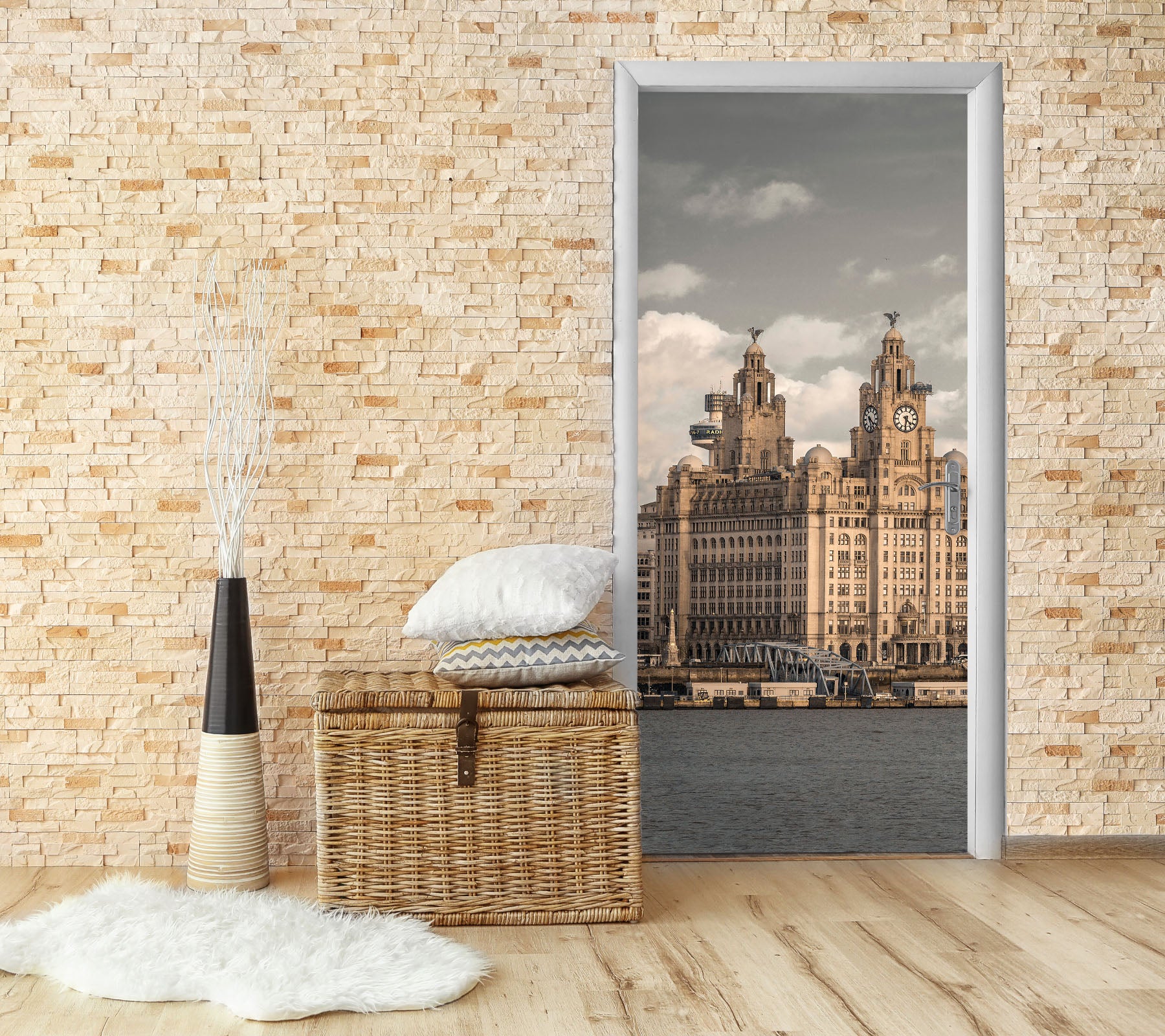 3D High-Rise Building 106106 Assaf Frank Door Mural