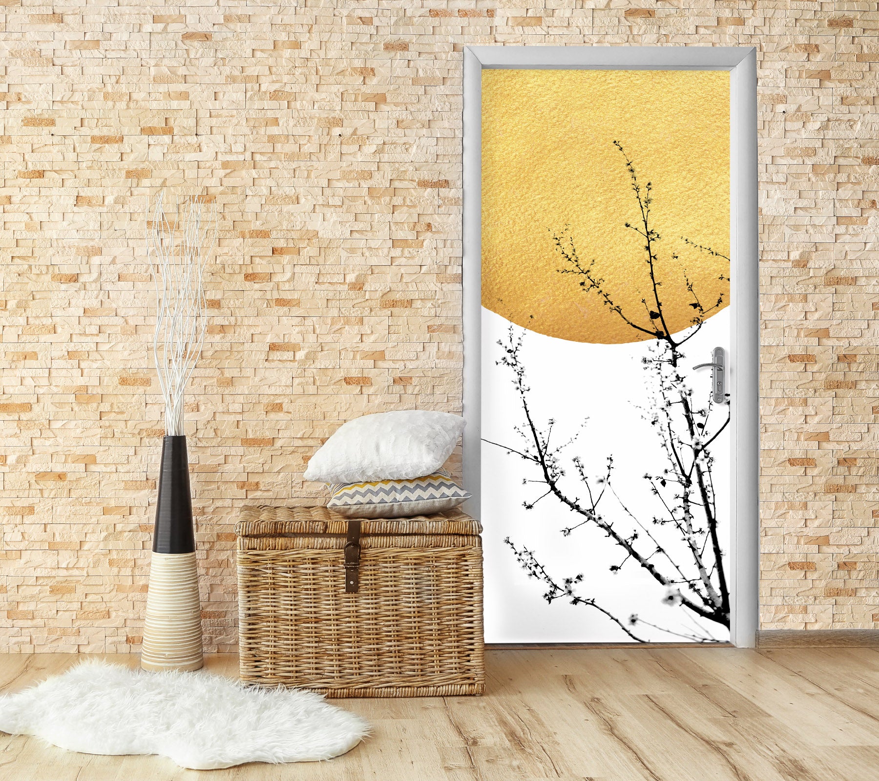 3D Branches Moon 10146 Boris Draschoff Door Mural