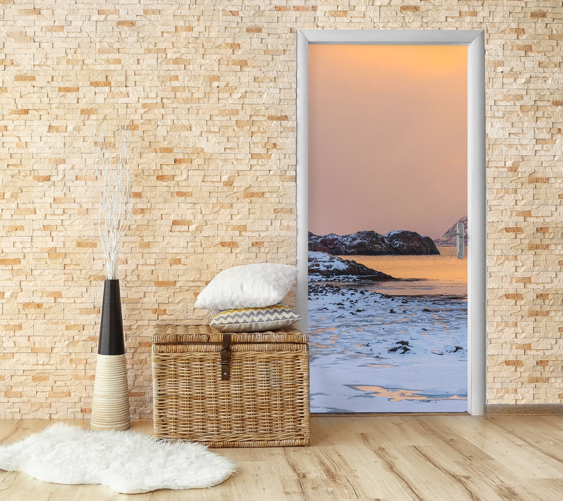 3D Waterside Snow 119191 Marco Carmassi Door Mural