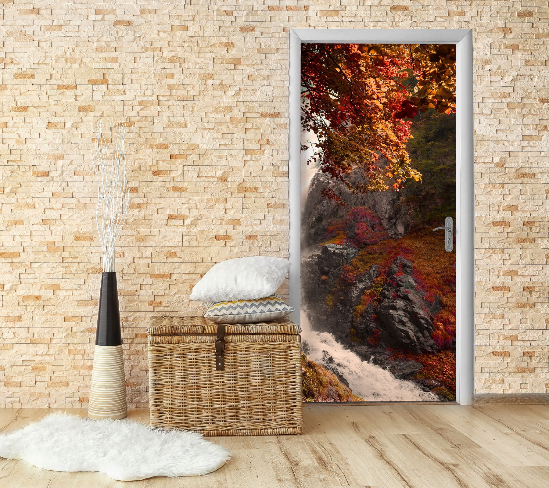 3D Valley Fall Tree 12252 Marco Carmassi Door Mural