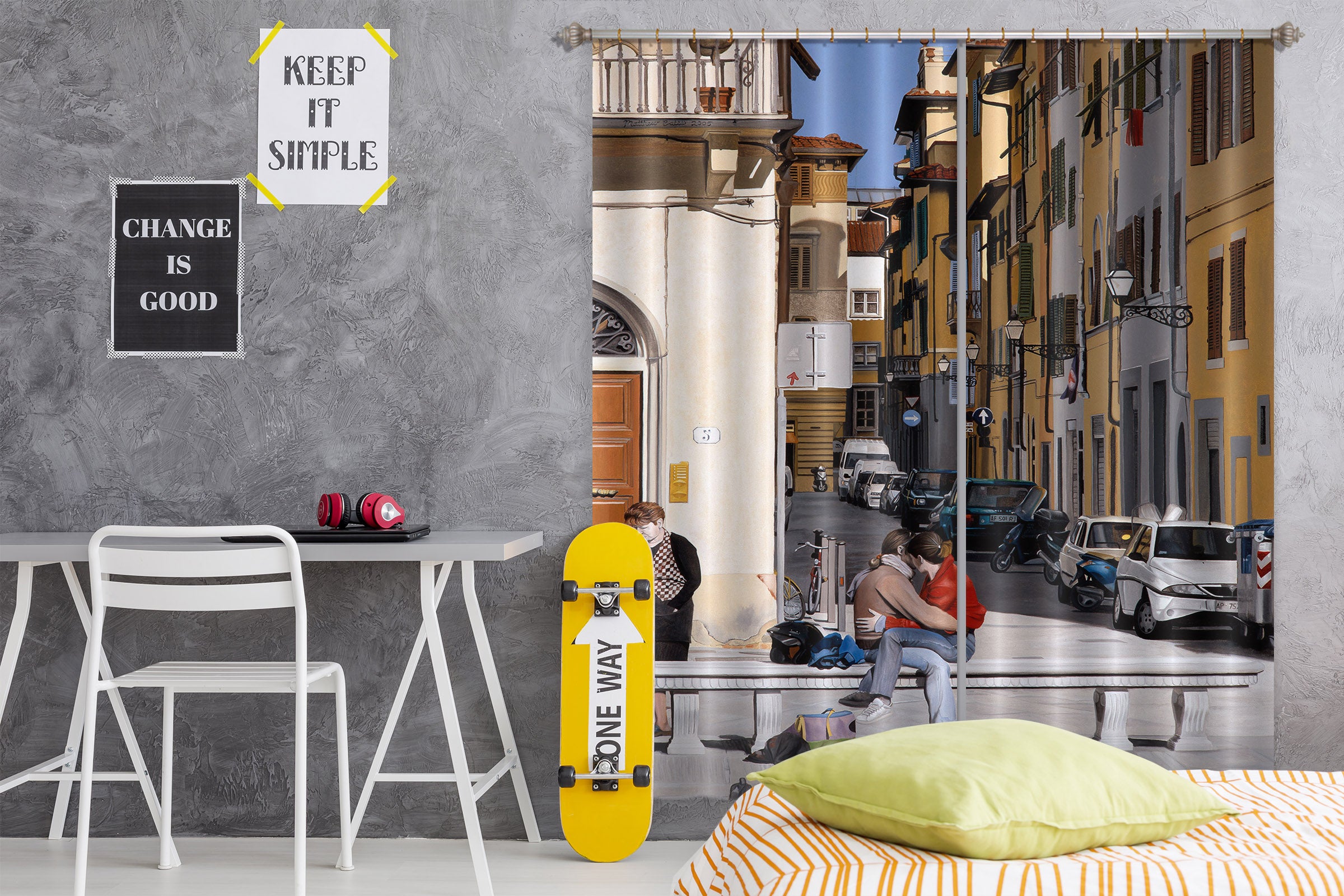 3D Street Houses 11016 Matthew Holden Bates Curtain Curtains Drapes