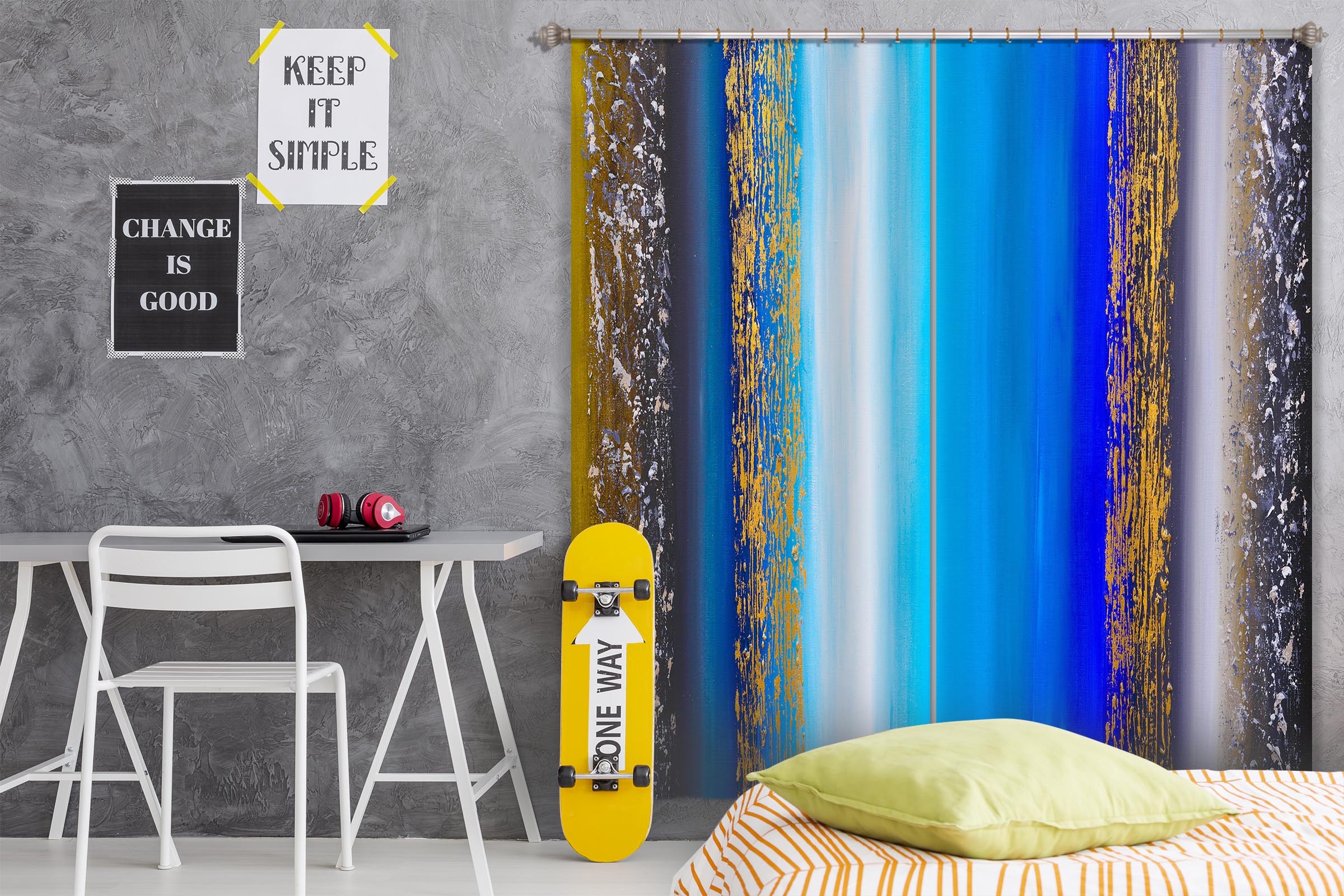 3D Blue Ocean Painting 2365 Skromova Marina Curtain Curtains Drapes