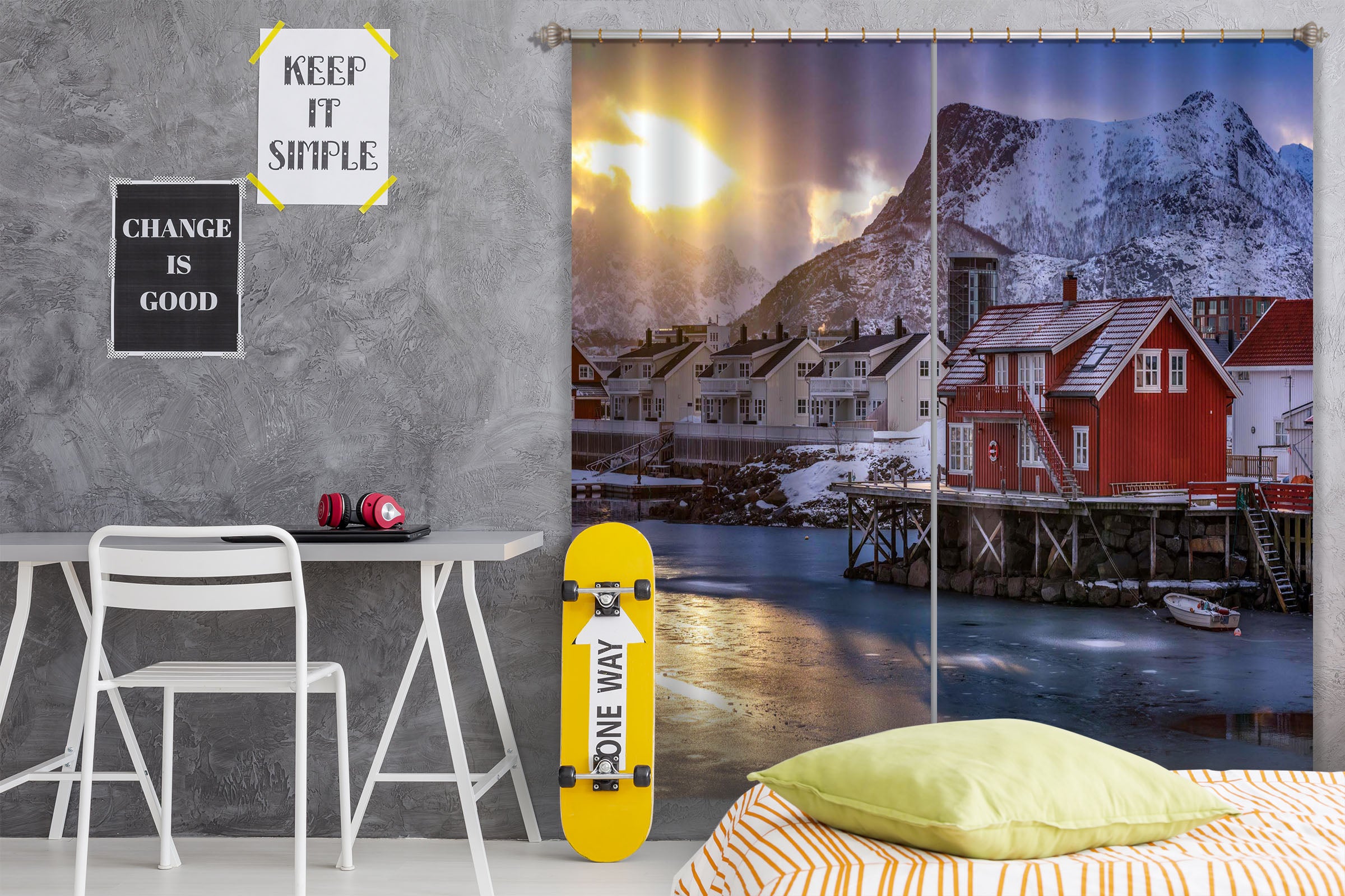 3D Snow House 114 Marco Carmassi Curtain Curtains Drapes