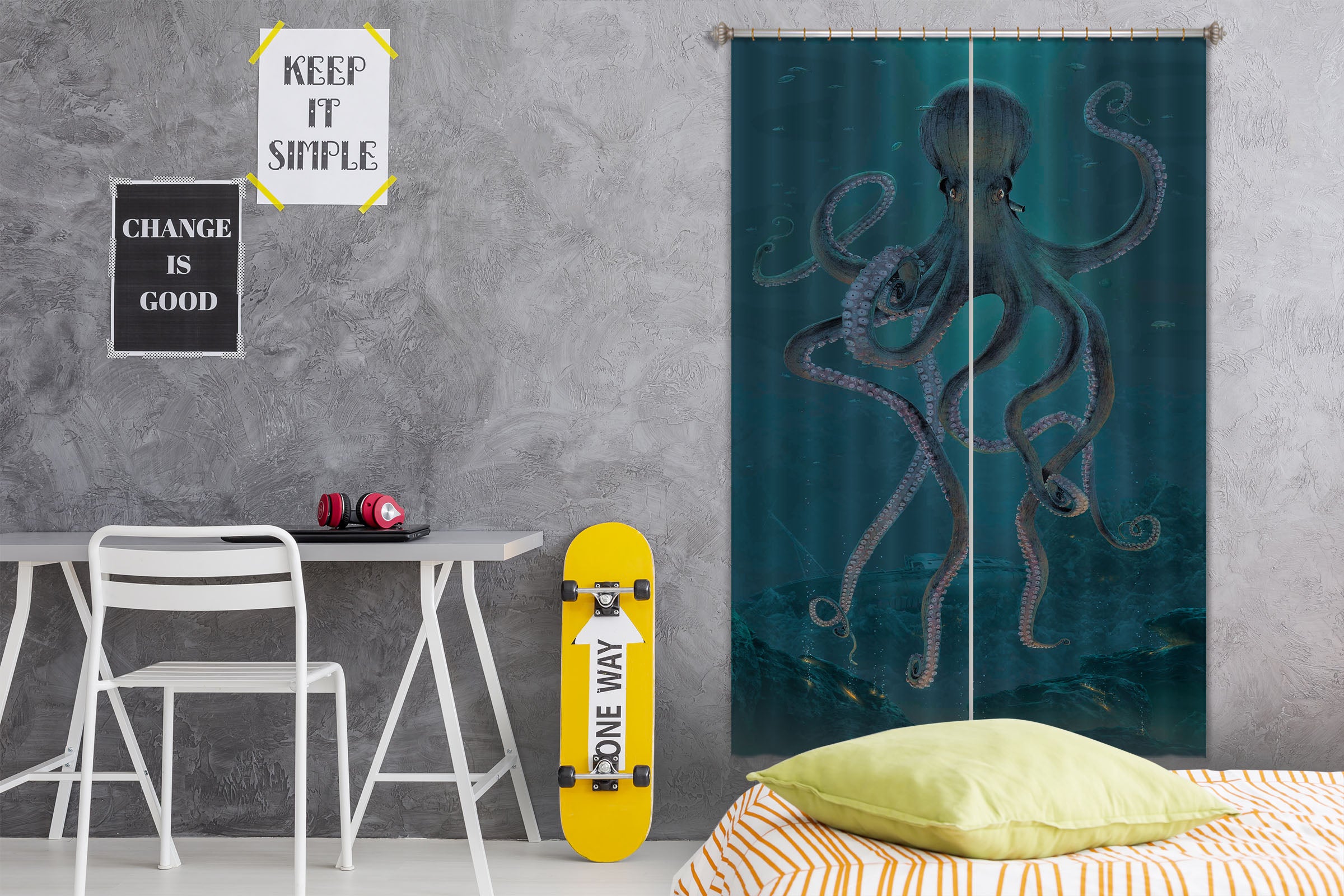 3D Giant Octopus 039 Vincent Hie Curtain Curtains Drapes