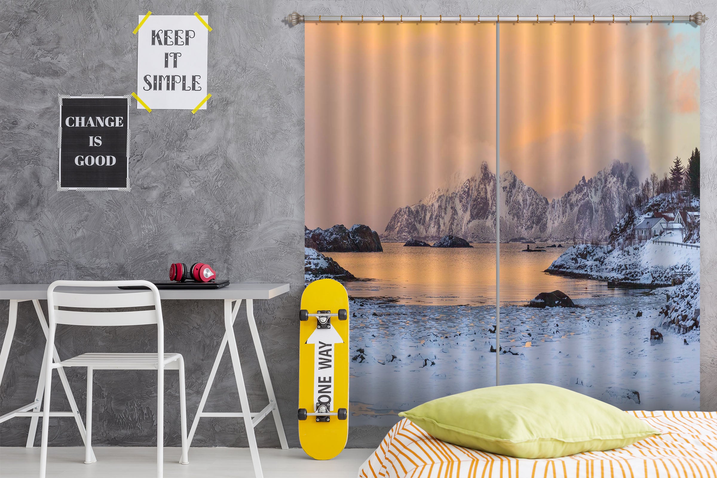 3D Snow Lake 119 Marco Carmassi Curtain Curtains Drapes