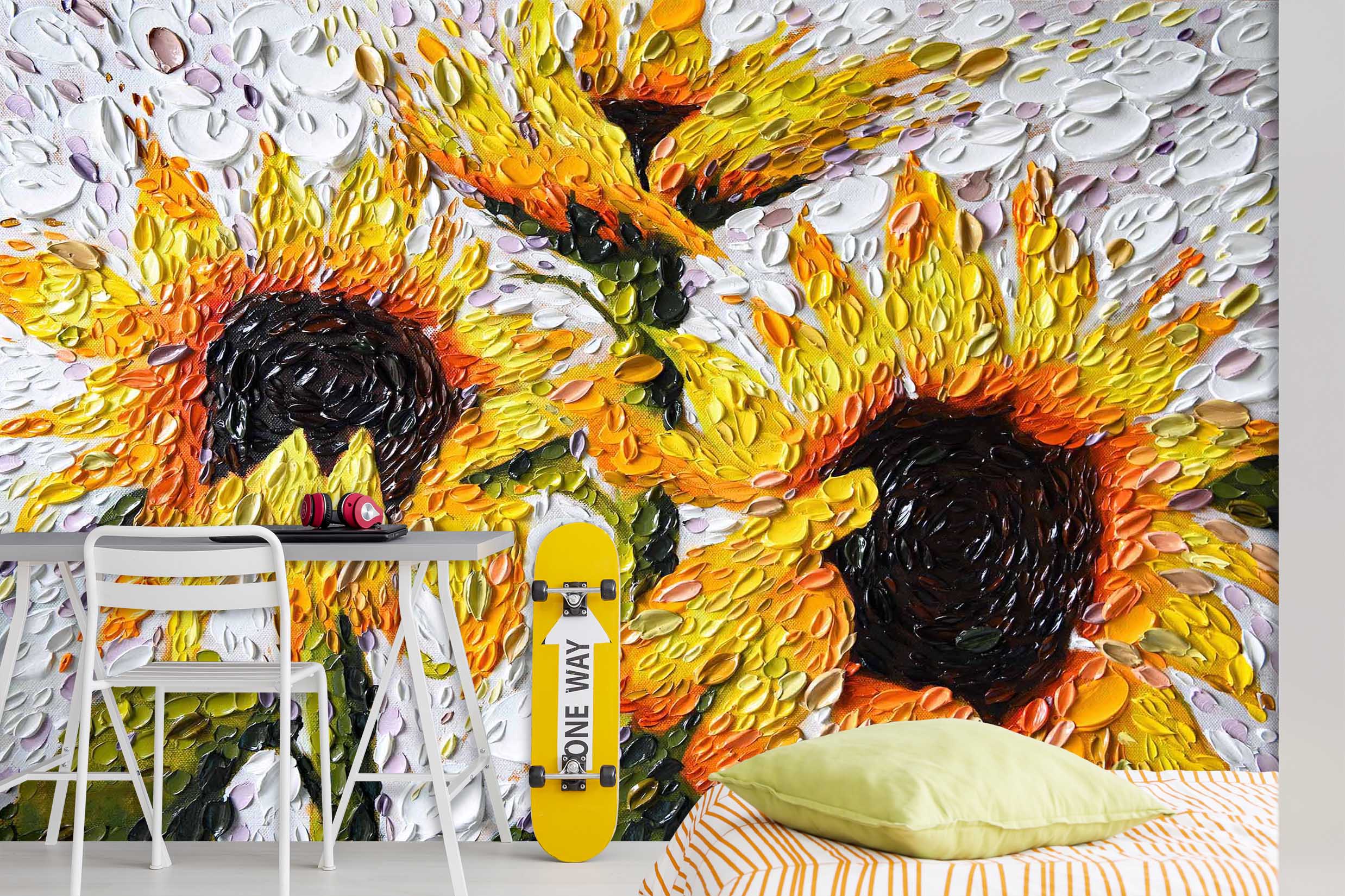 3D Sunflower 1404 Dena Tollefson Wall Mural Wall Murals