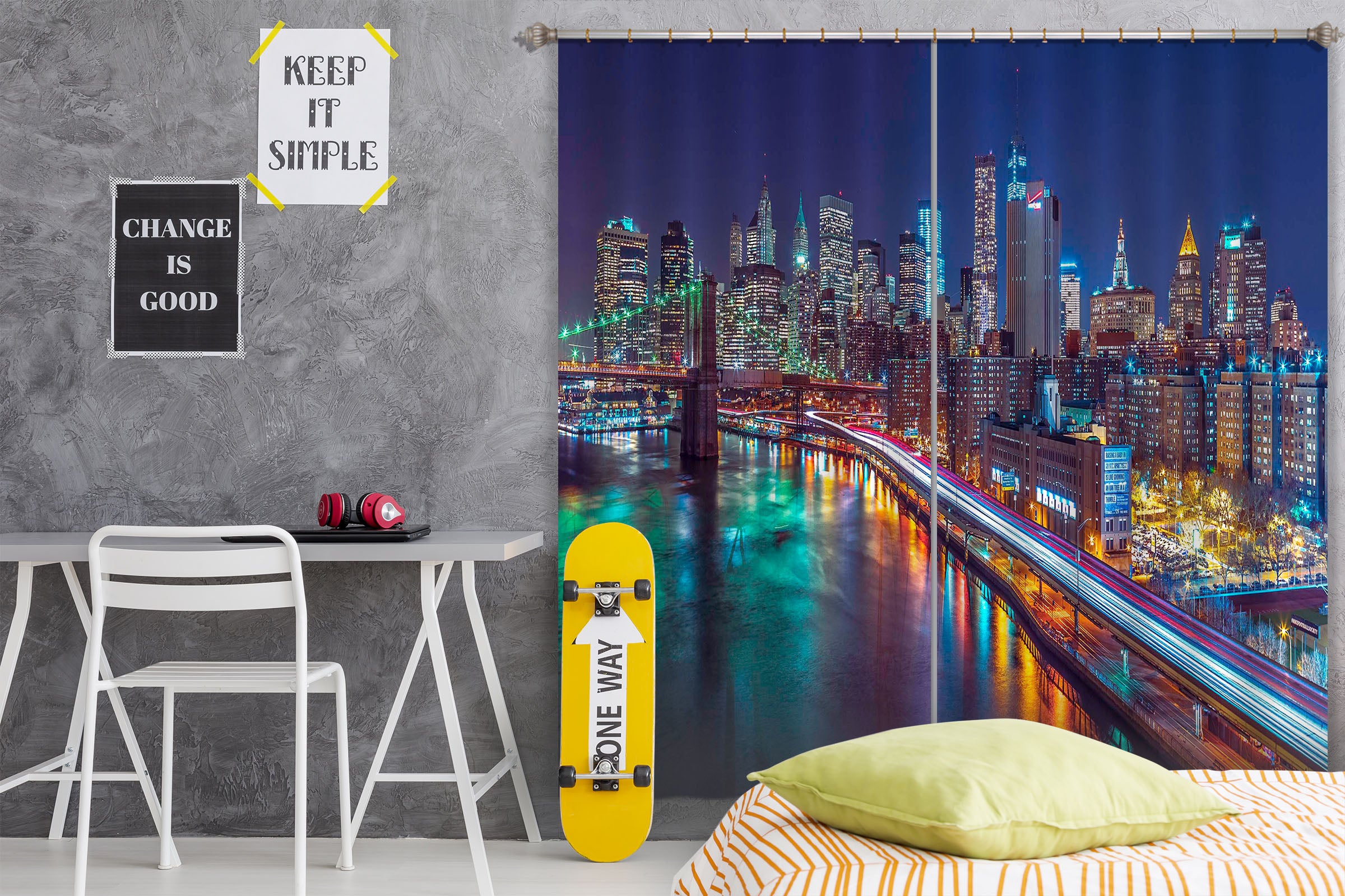 3D Night Lights 008 Assaf Frank Curtain Curtains Drapes