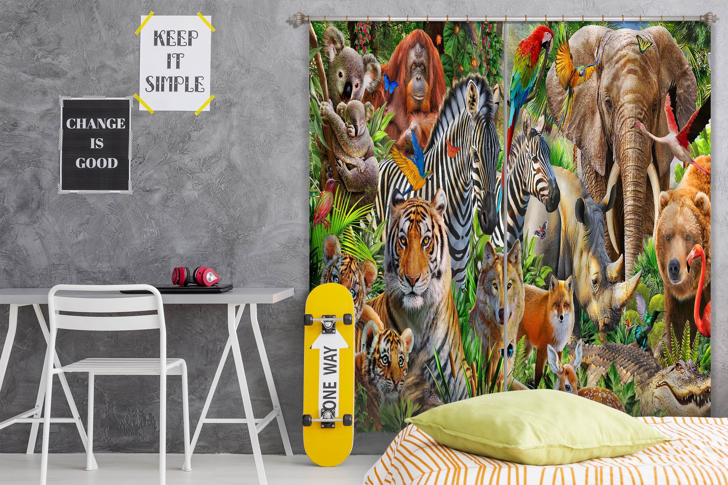 3D Animal World 065 Adrian Chesterman Curtain Curtains Drapes Wallpaper AJ Wallpaper 