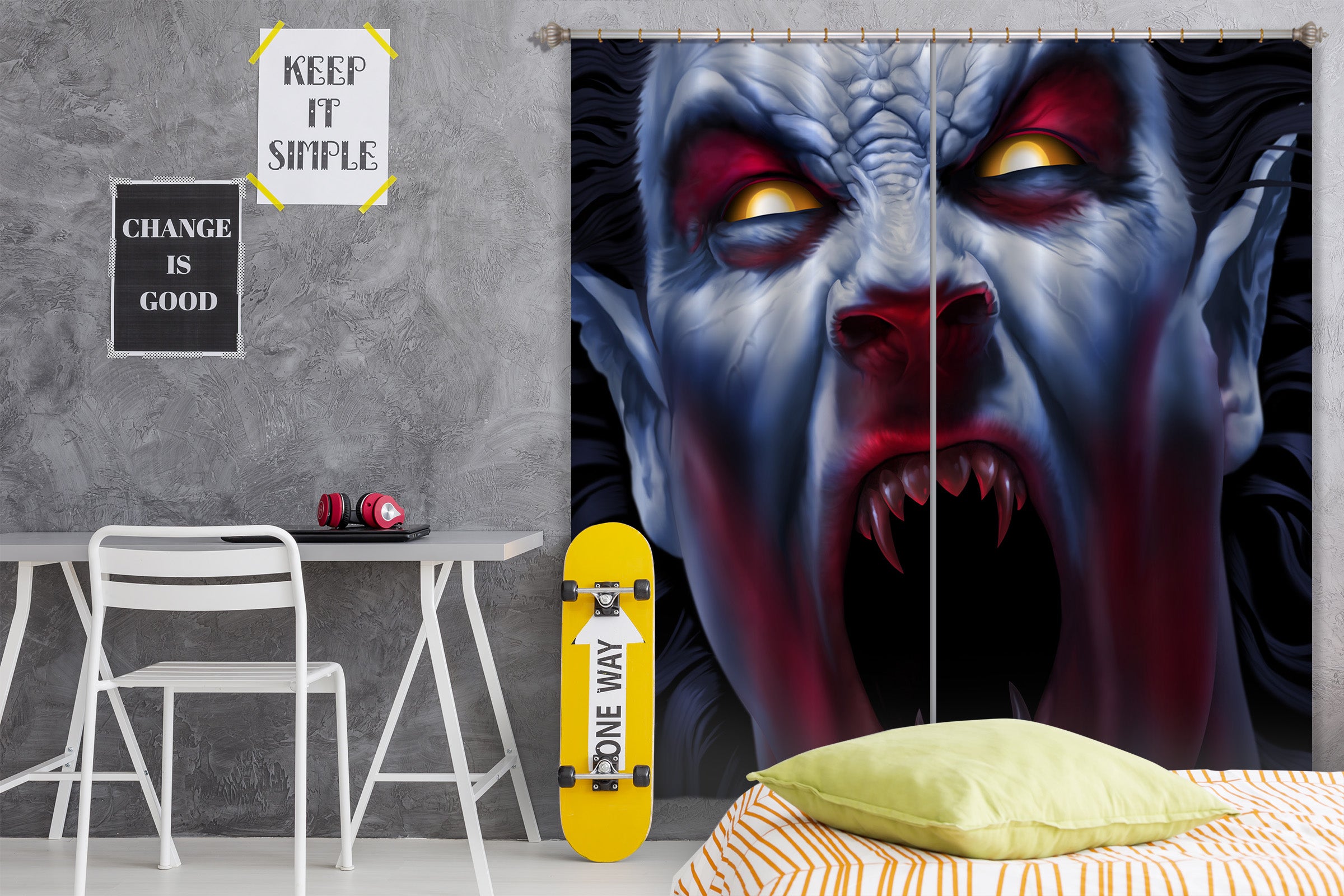 3D Monster Man 5073 Tom Wood Curtain Curtains Drapes