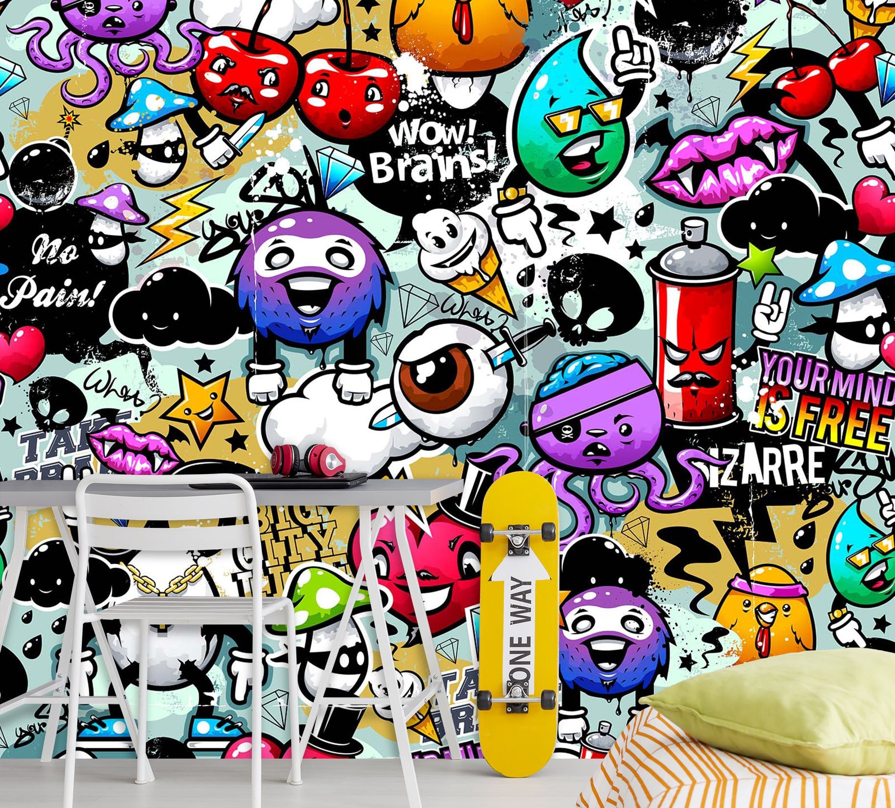 3D Graffiti Monsters 117 Wall Murals Wallpaper AJ Wallpaper 2 