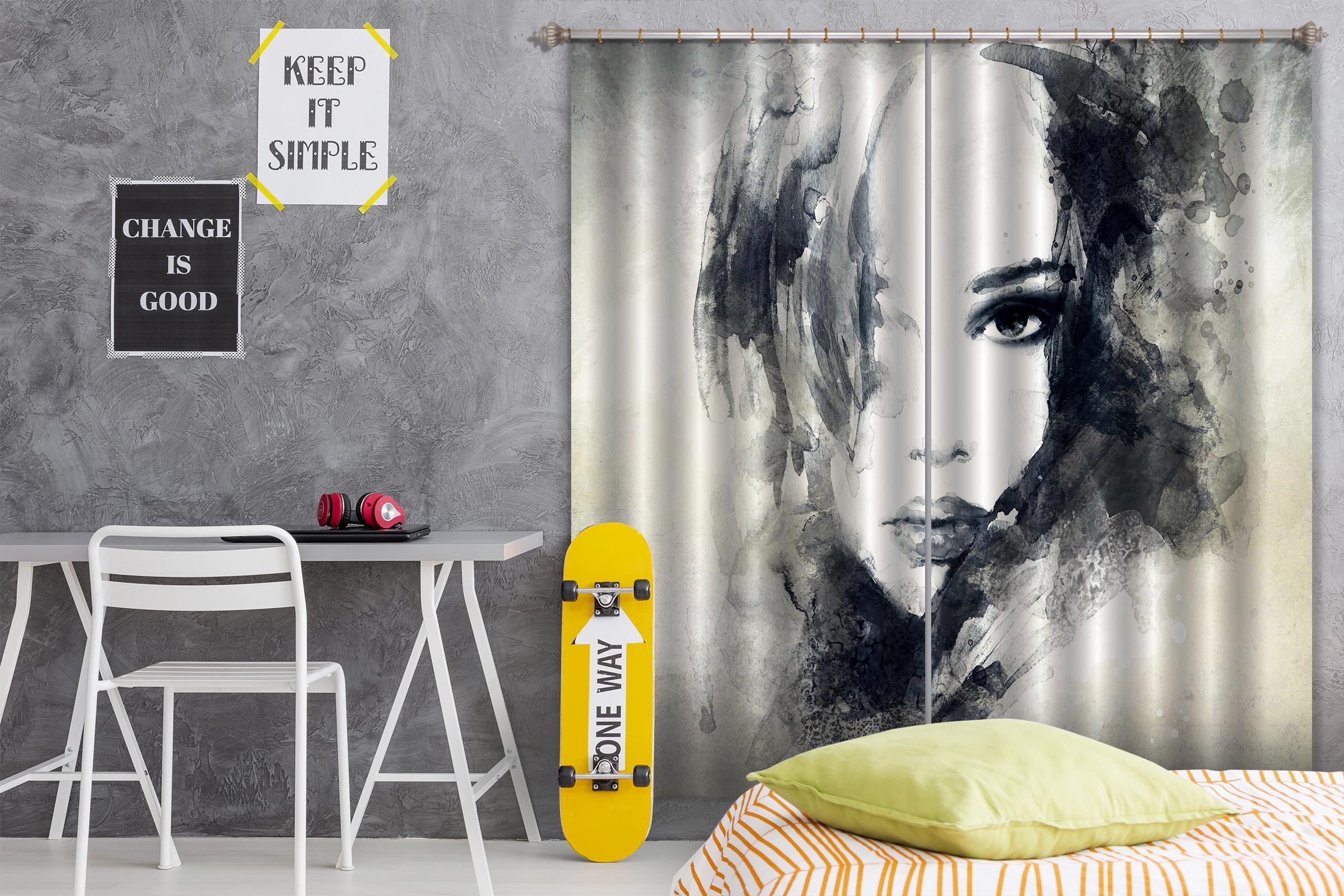 3D Ink Painting Model 006 Curtains Drapes