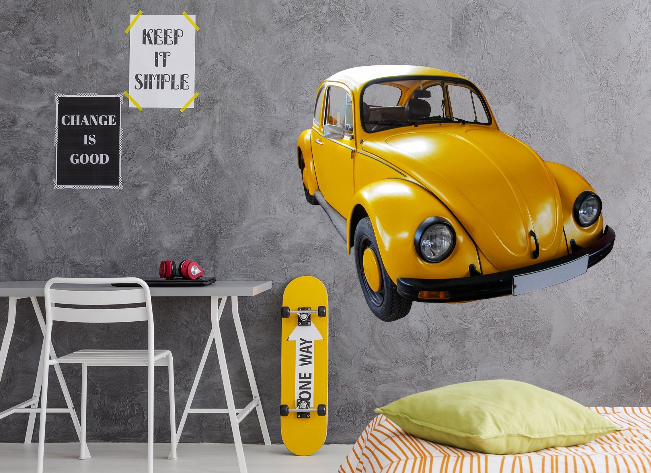 3D Yello Bettles 0127 Vehicles Wallpaper AJ Wallpaper 