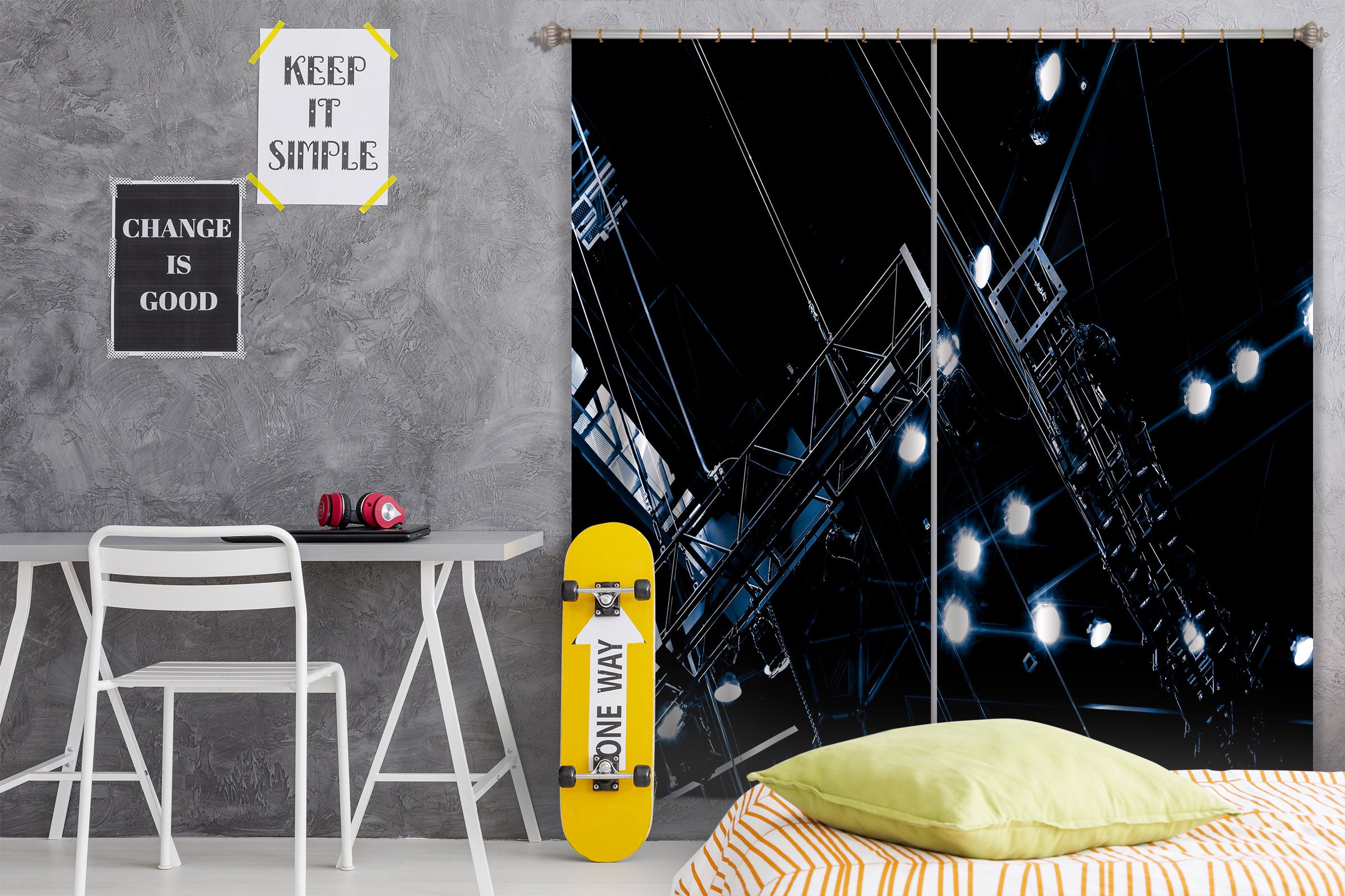 3D Gypsophila 042 Noirblanc777 Curtain Curtains Drapes