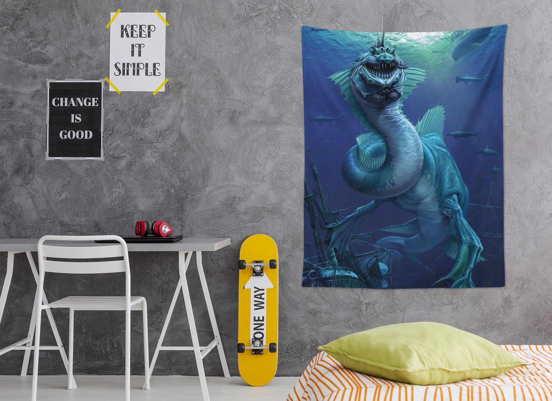 3D Sea Dragon 121166 Tom Wood Tapestry Hanging Cloth Hang